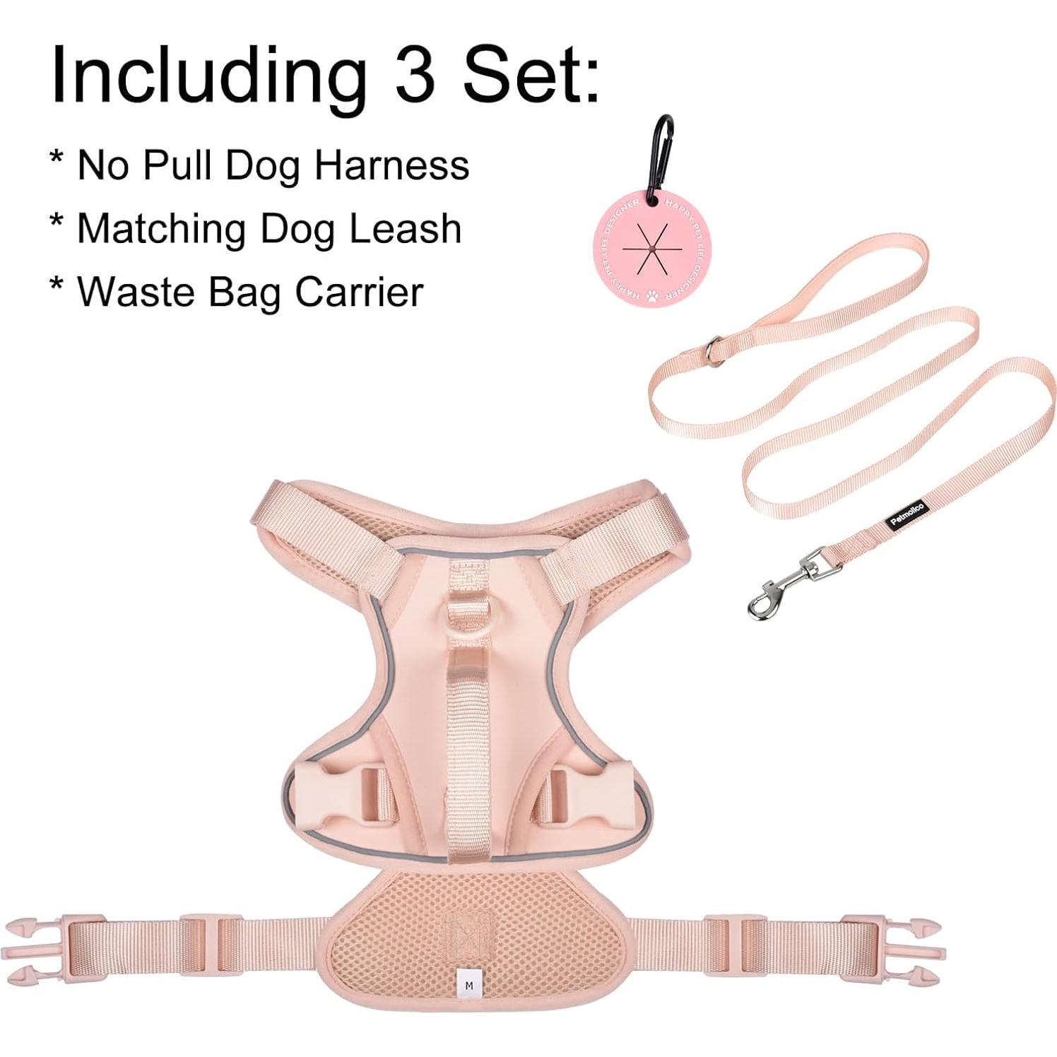 Arnés Chaleco para Perros Pequeños Petmolico Rosa Reflectante