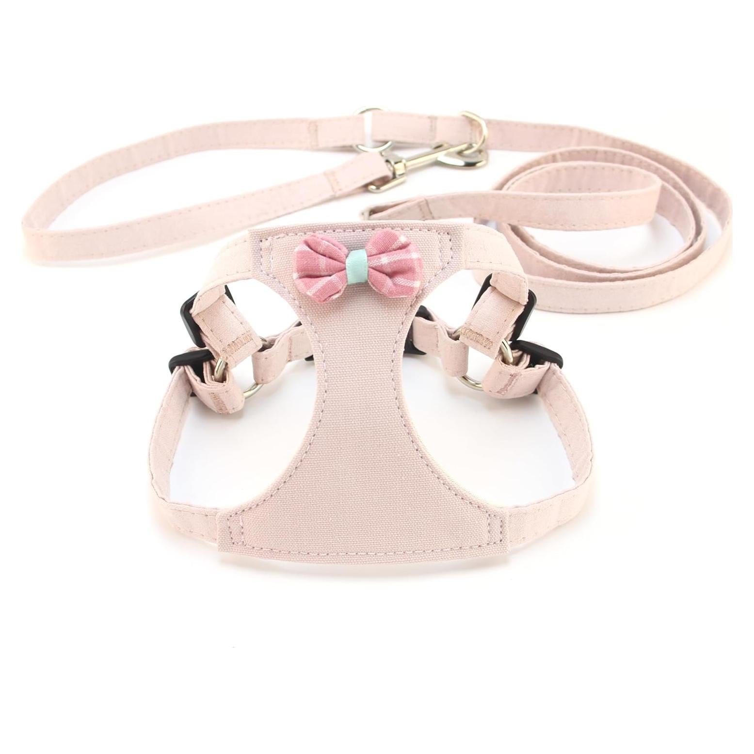 Arnés para Perro Pequeño Rosa Sakura XS con Correa y Pajarita