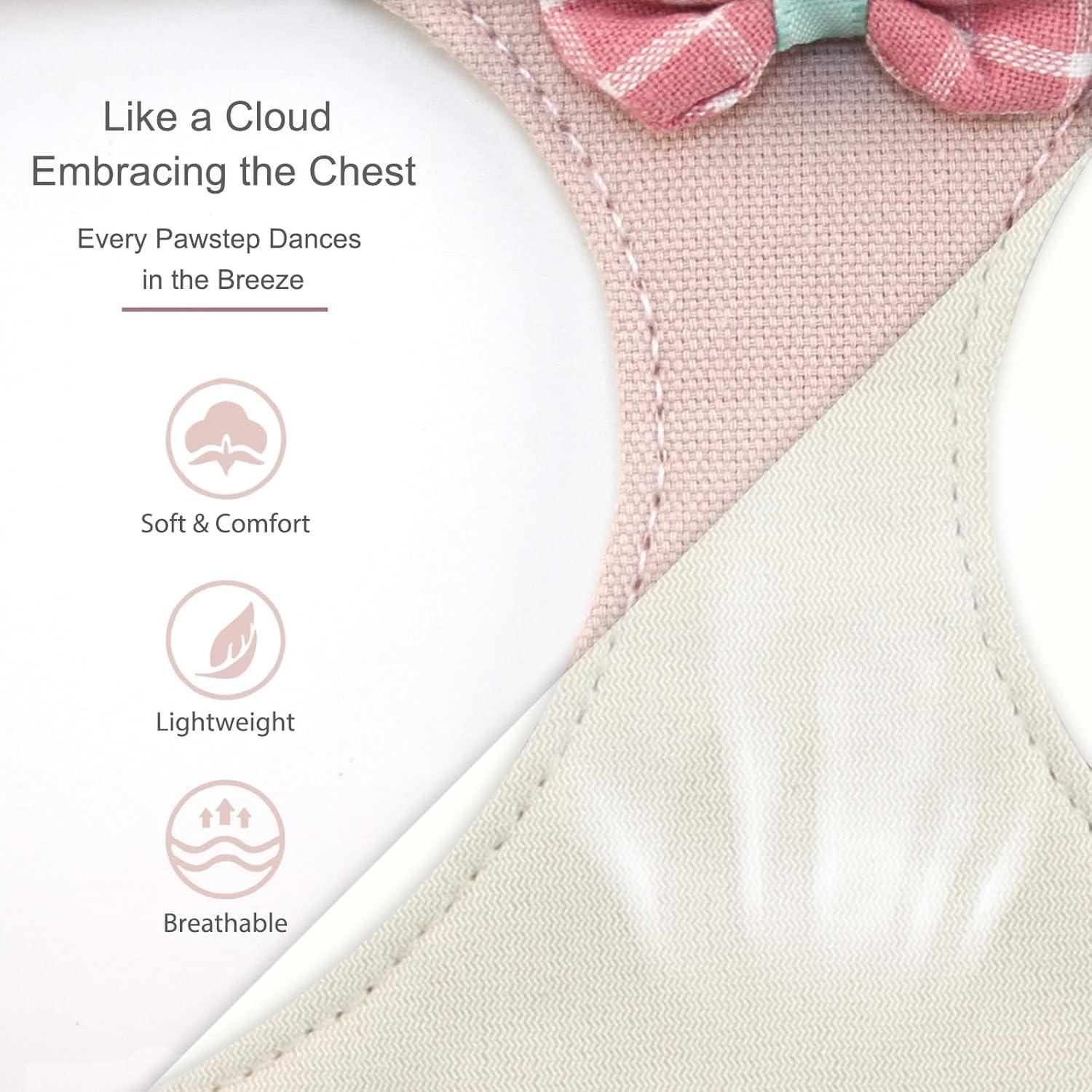 Arnés para Perro Pequeño Rosa Sakura XS con Correa y Pajarita