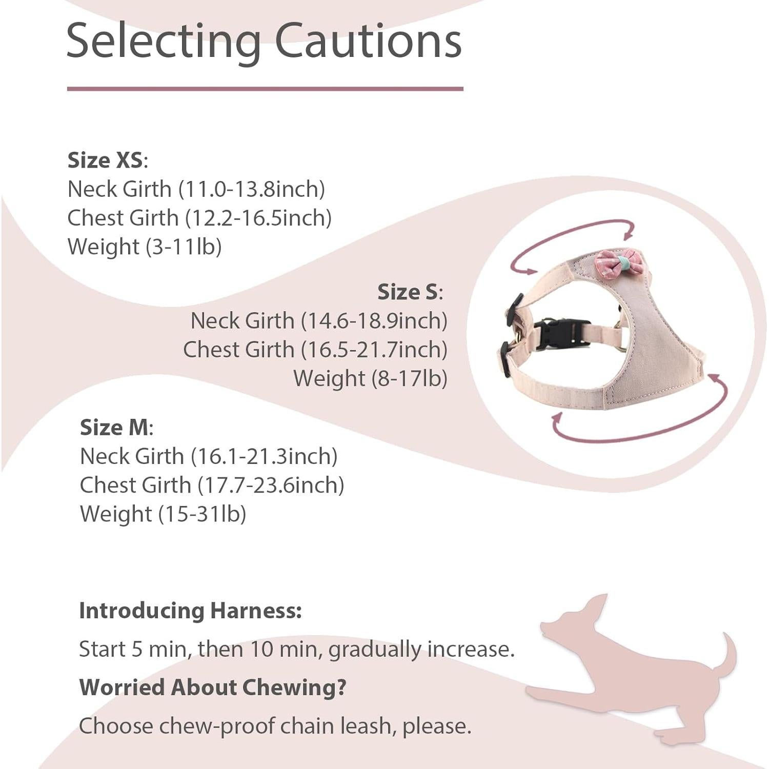 Arnés para Perro Pequeño Rosa Sakura XS con Correa y Pajarita