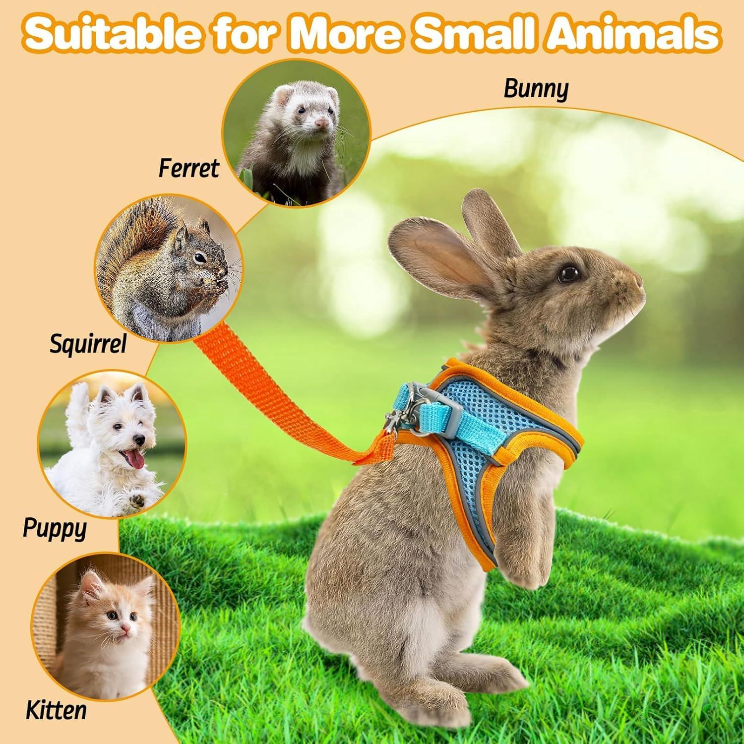 Arnés y Correa para Conejos PINVNBY Ajustable Reflectante M