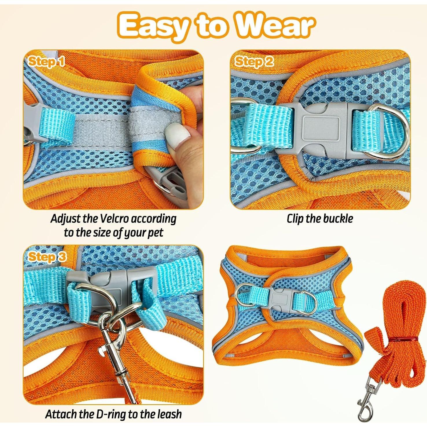 Arnés y Correa para Conejos PINVNBY Ajustable Reflectante M