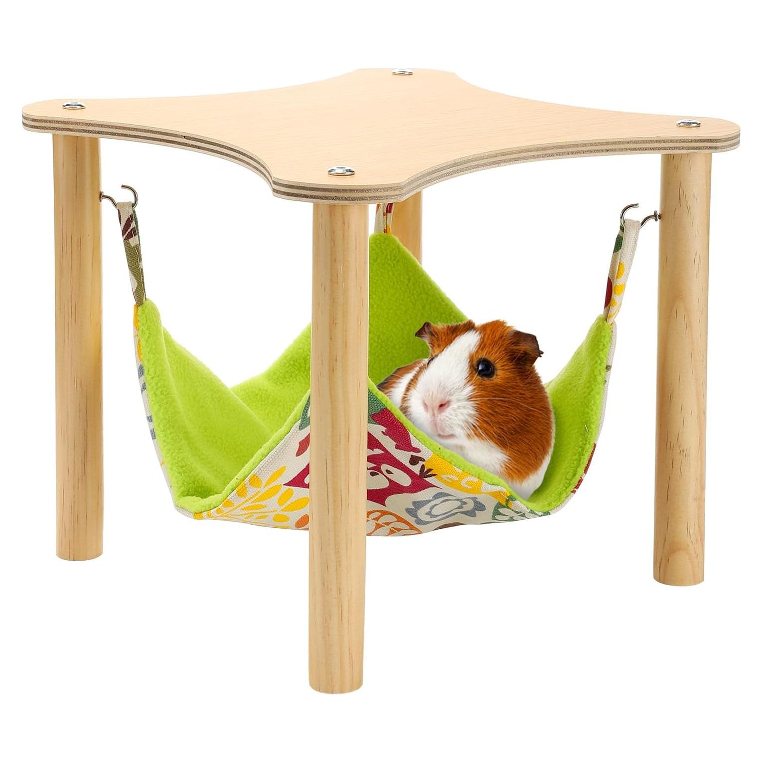 Hamaca Colgante para Cobayas Alphatool con Soporte de Madera
