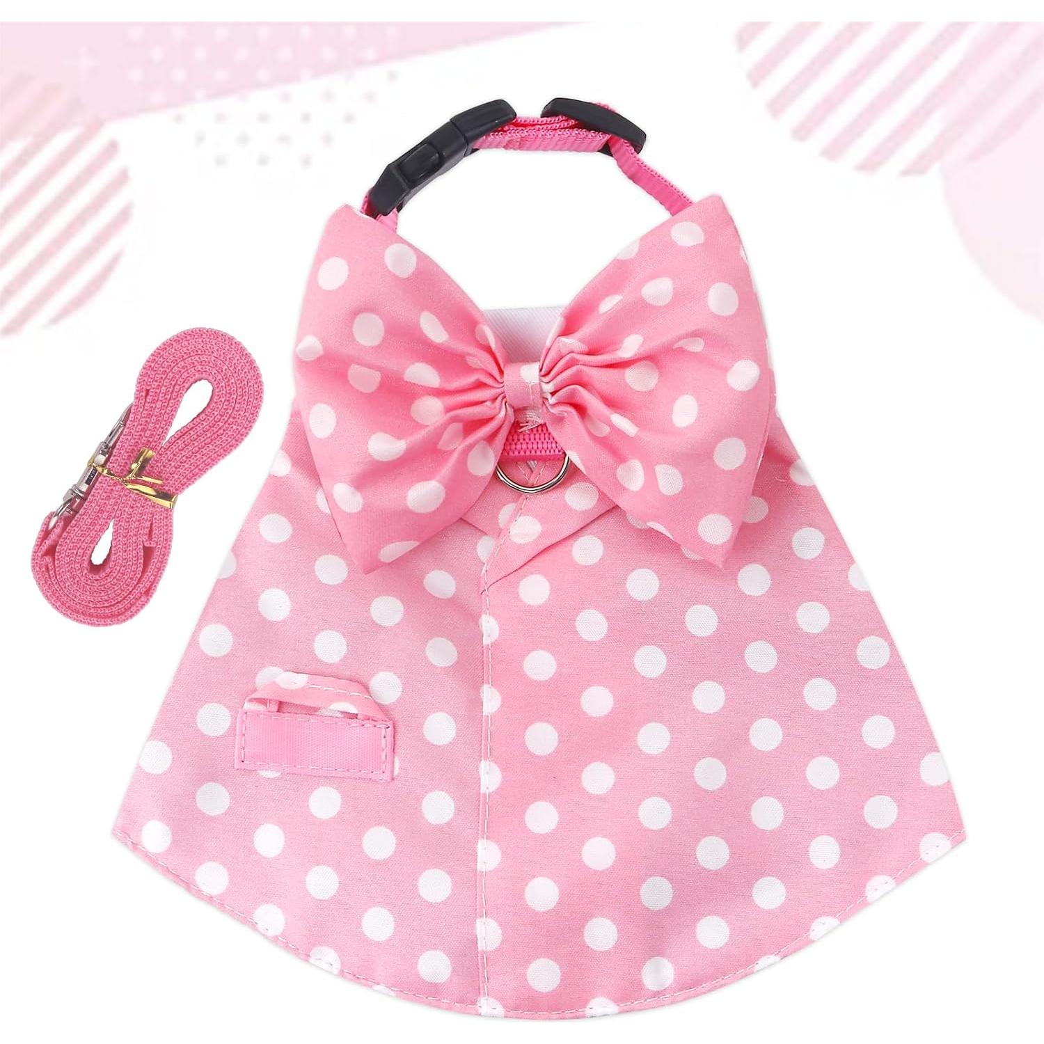 Conjunto Arnés y Correa para Conejos Habbiful Rosa S