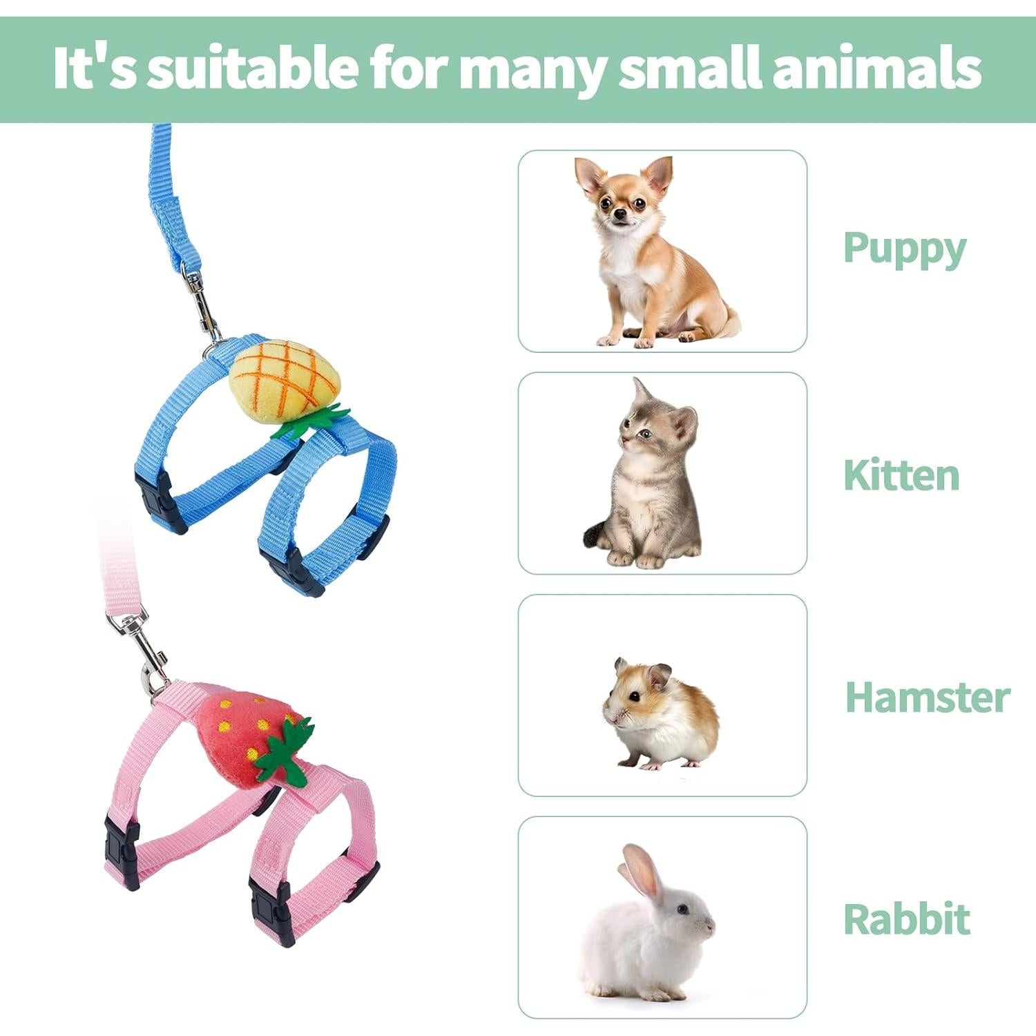 Juego de Arnés y Correa Ajustable Aecsze para Conejos 2 PCS