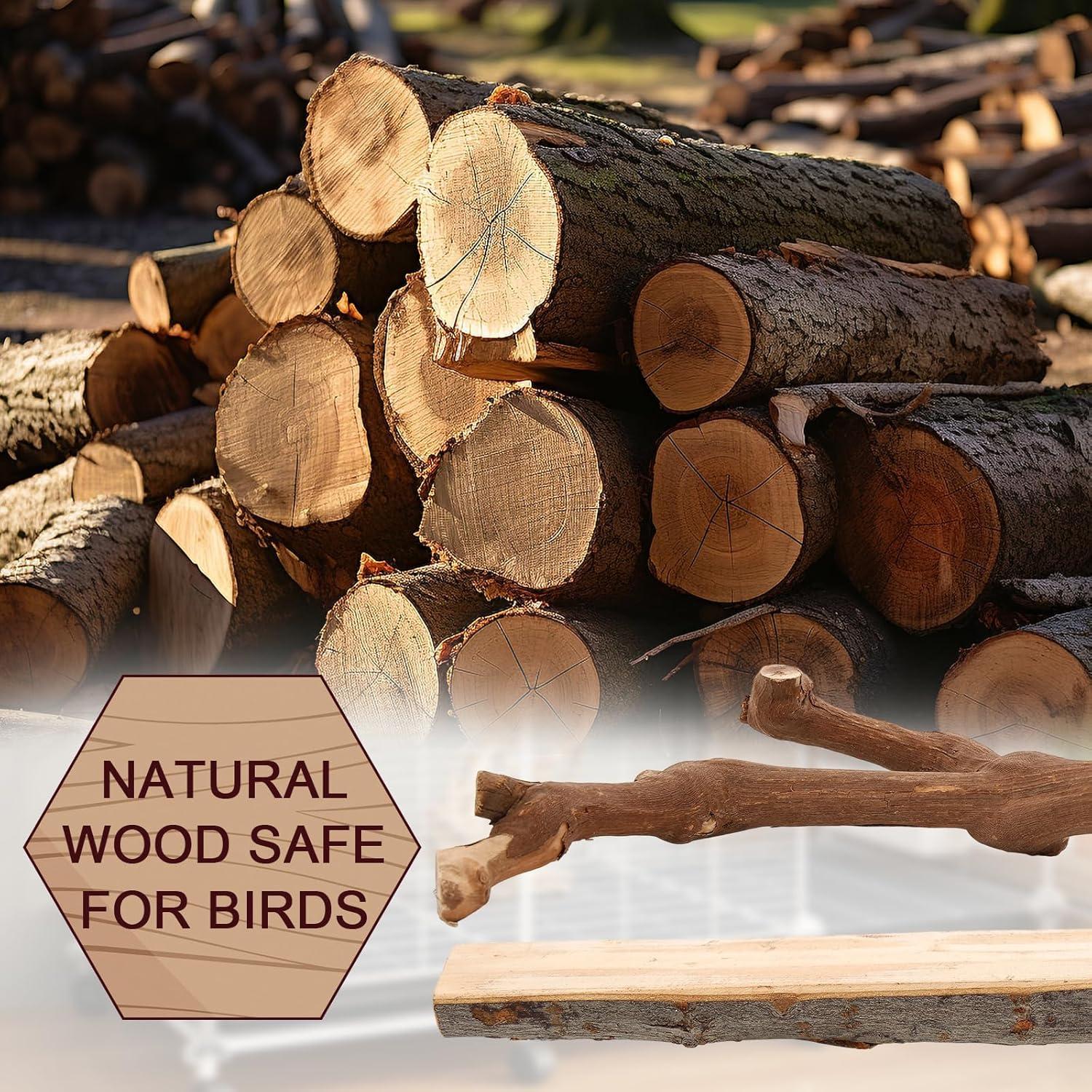 Escalera y Perchas para Aves Mzario - Madera Natural 31x10x13 cm