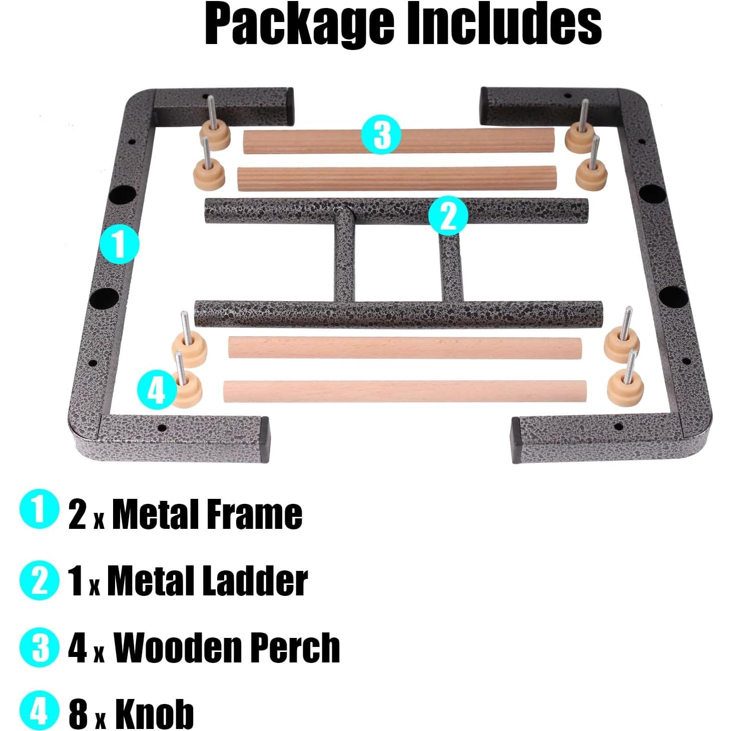 Perch de Entrenamiento para Aves Grandes Halinfer - Escalera de Metal y Madera