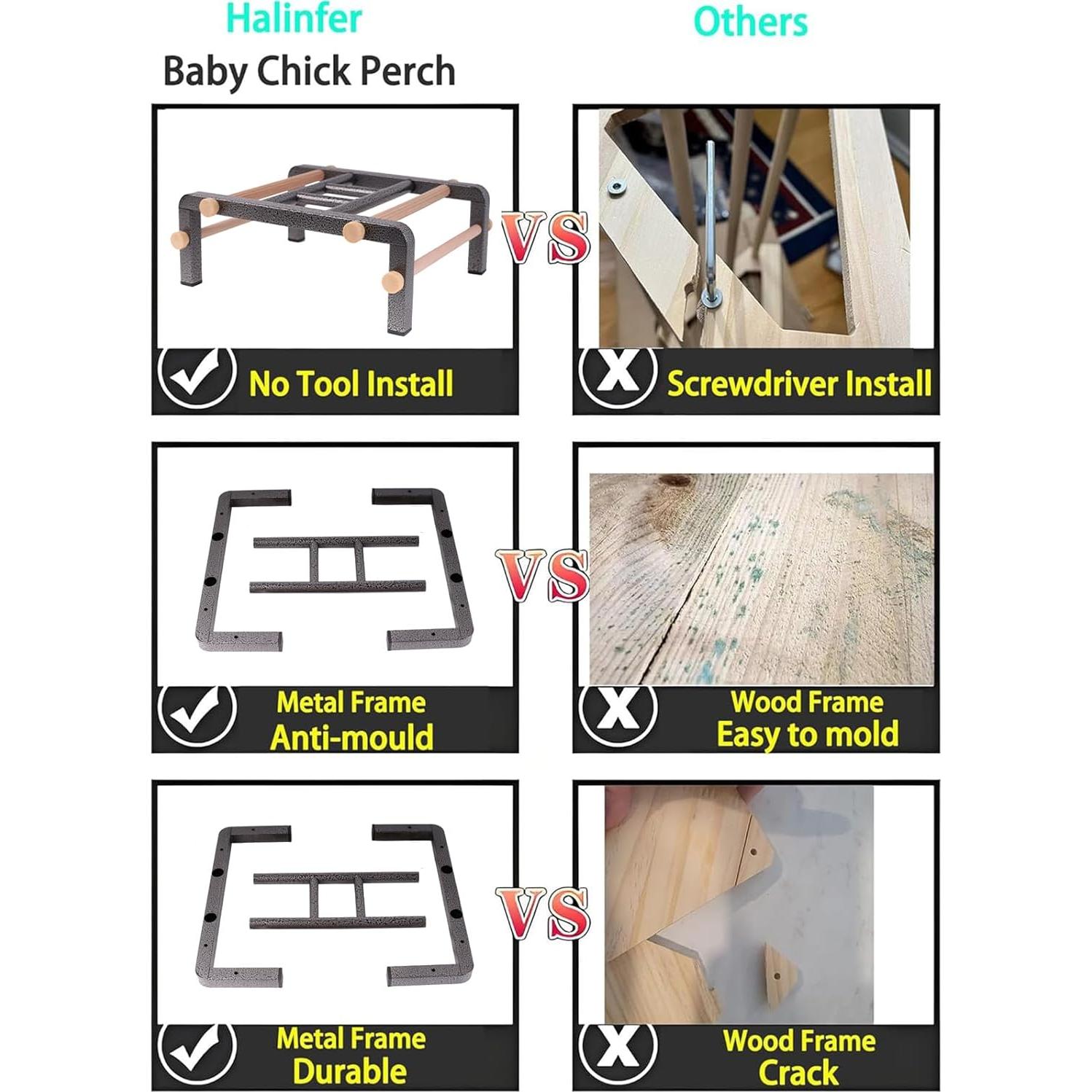 Perch de Entrenamiento para Aves Grandes Halinfer - Escalera de Metal y Madera