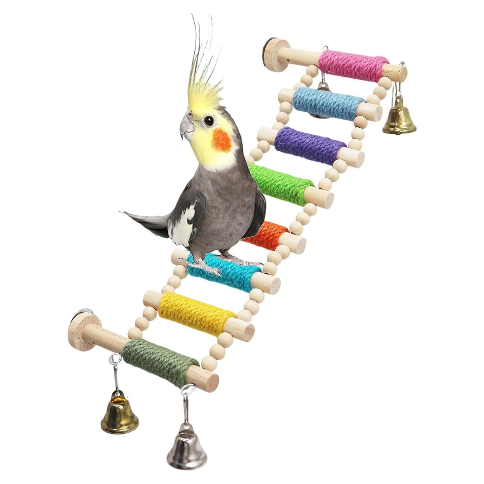 Puente de Madera para Aves MinrzPet 1x1cm Colorido