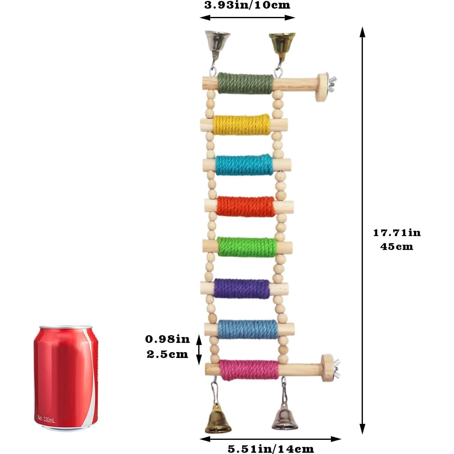 Puente de Madera para Aves MinrzPet 1x1cm Colorido