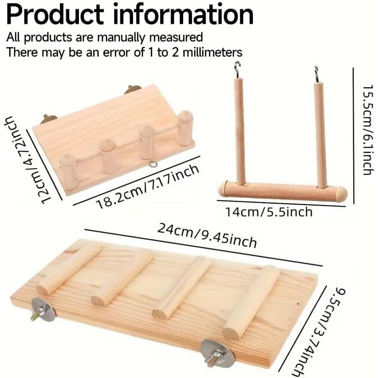 Plataforma de Hábito para Aves SMICEM con Columpio y Escalera