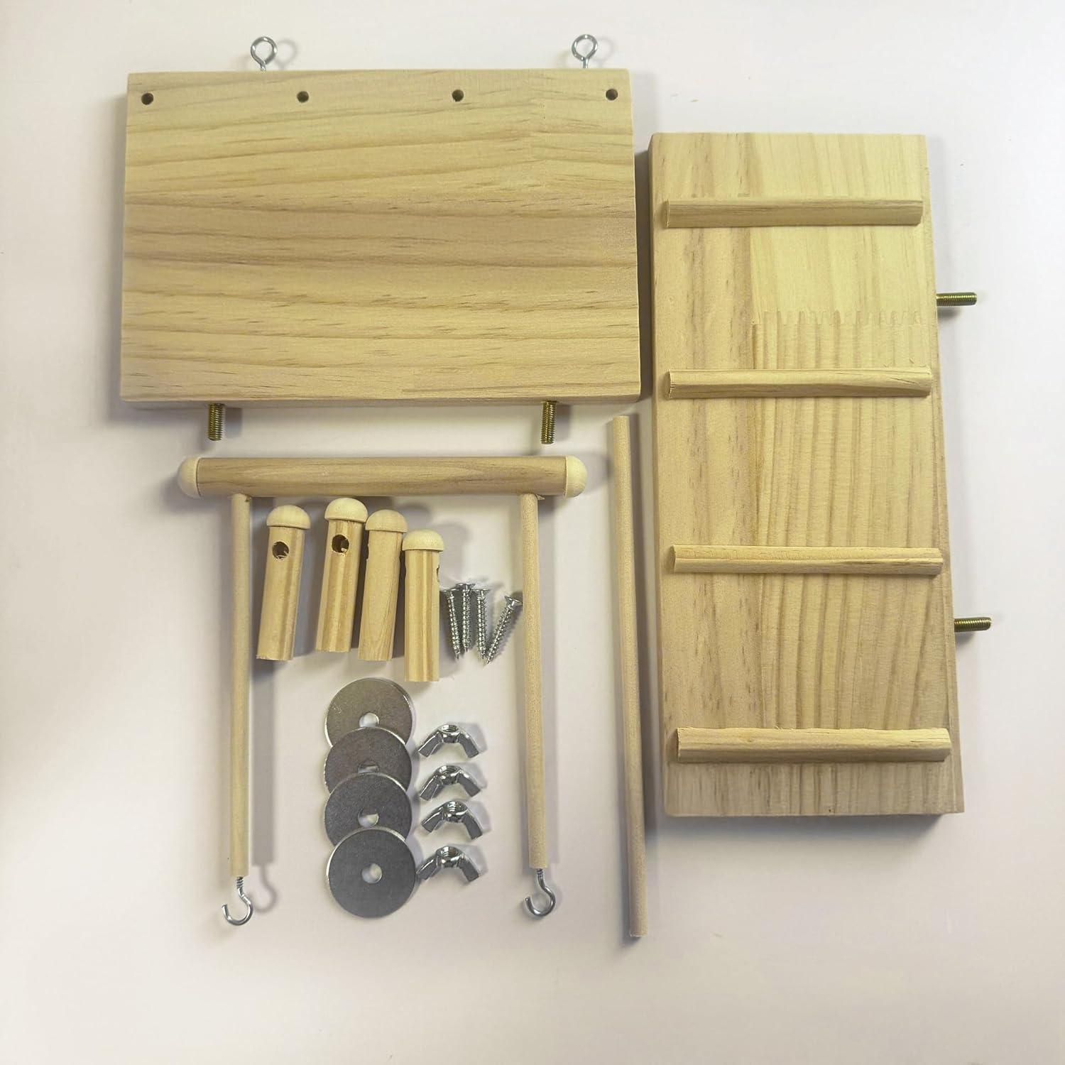 Plataforma de Hábito para Aves SMICEM con Columpio y Escalera