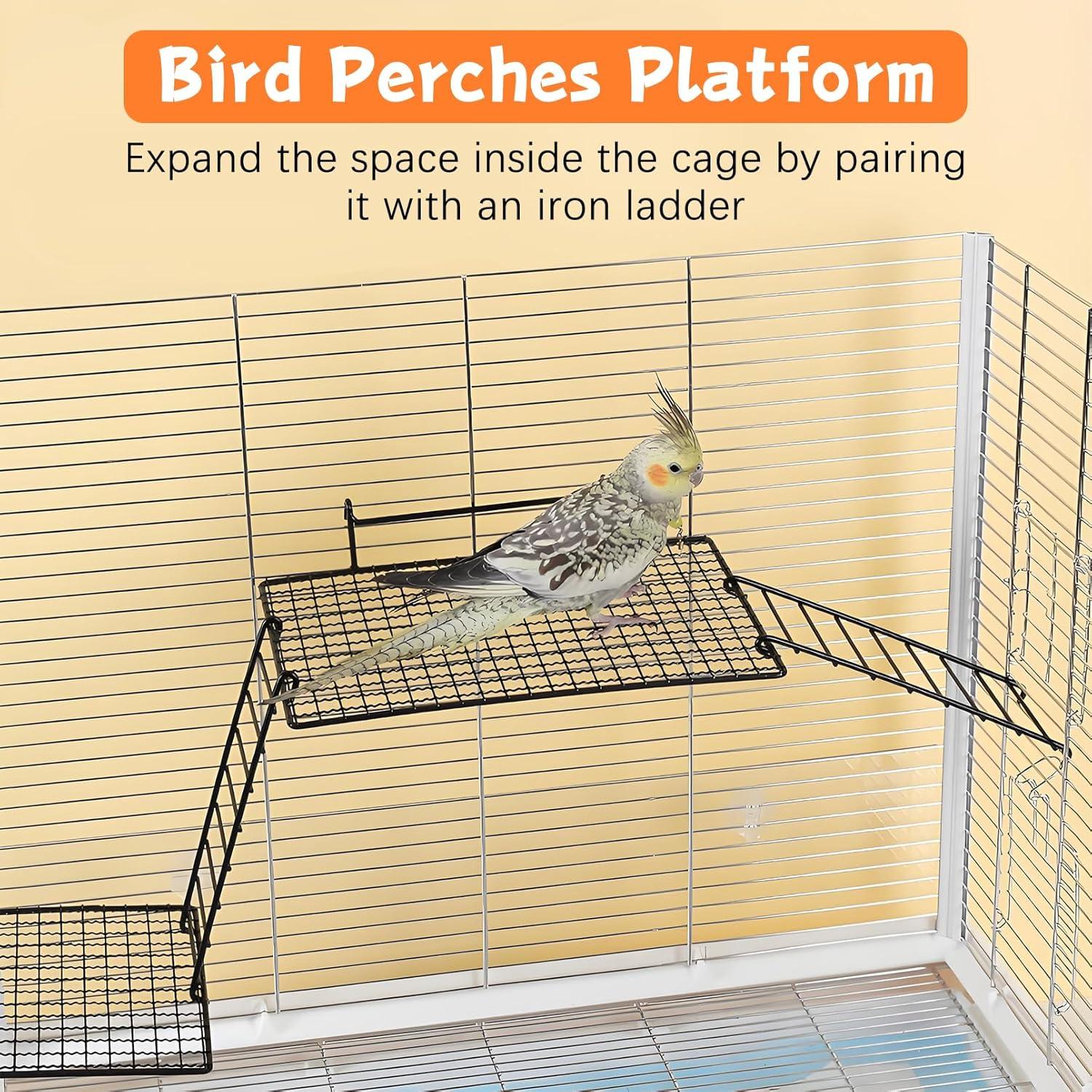 Plataforma para Perchas de Aves BNOSDM 4 Piezas Acero Inoxidable
