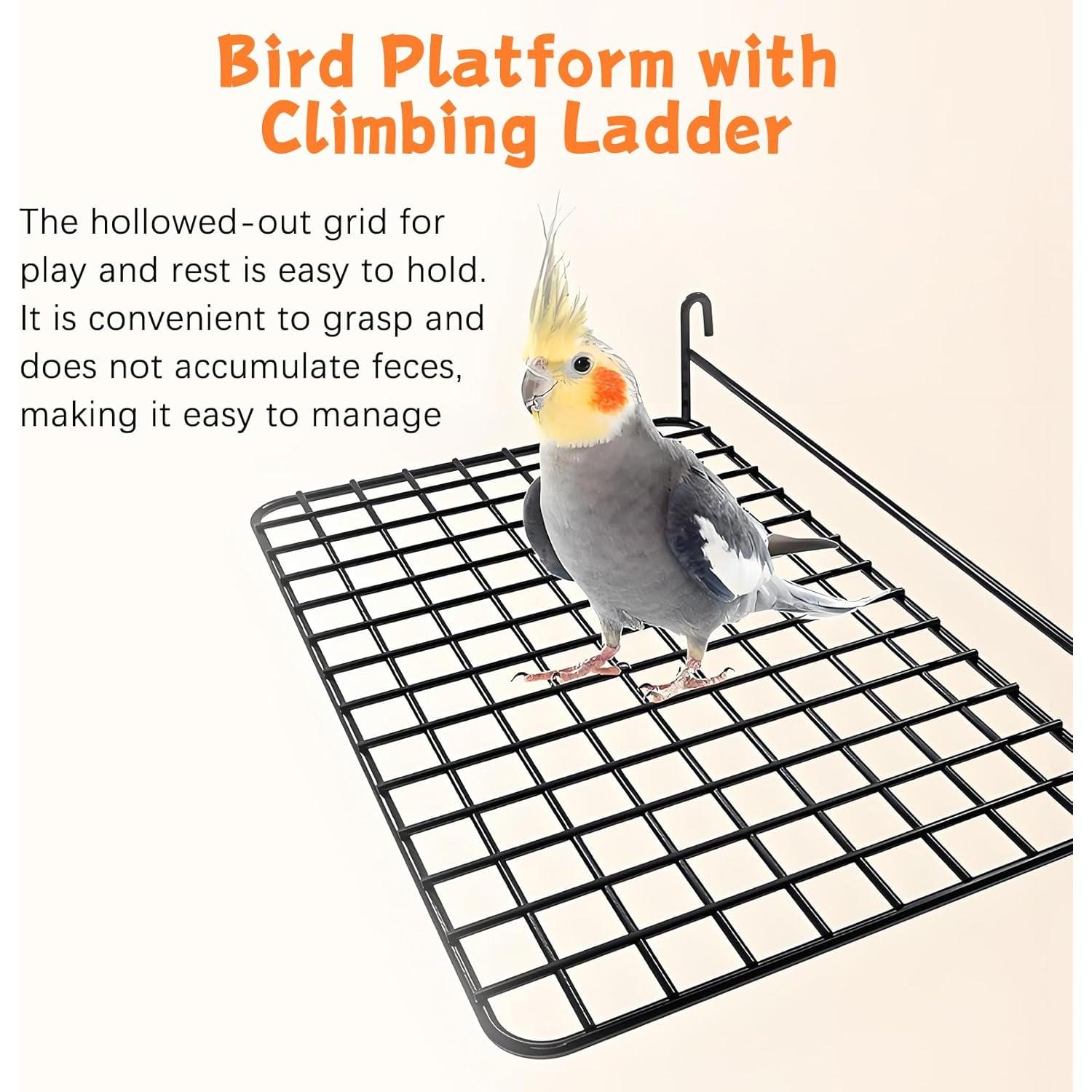 Plataforma para Perchas de Aves BNOSDM 4 Piezas Acero Inoxidable