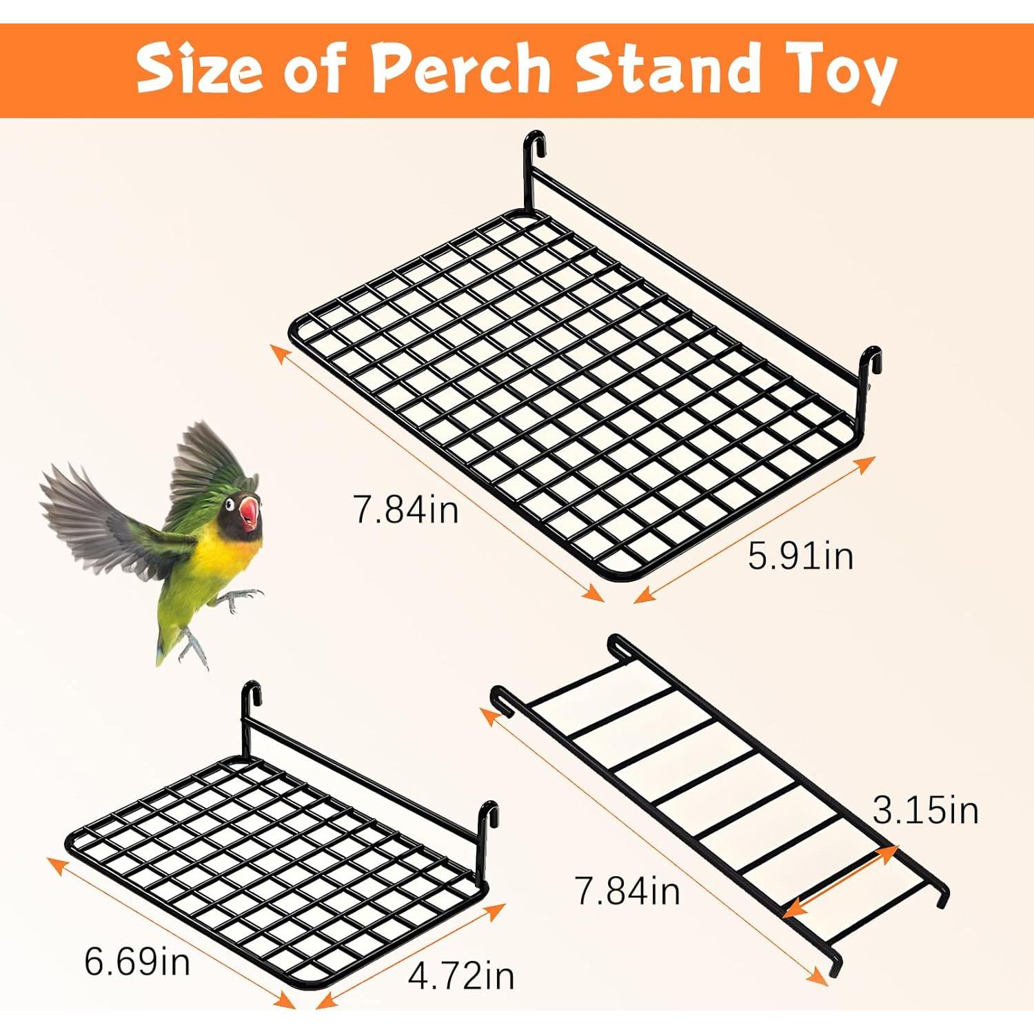 Plataforma para Perchas de Aves BNOSDM 4 Piezas Acero Inoxidable