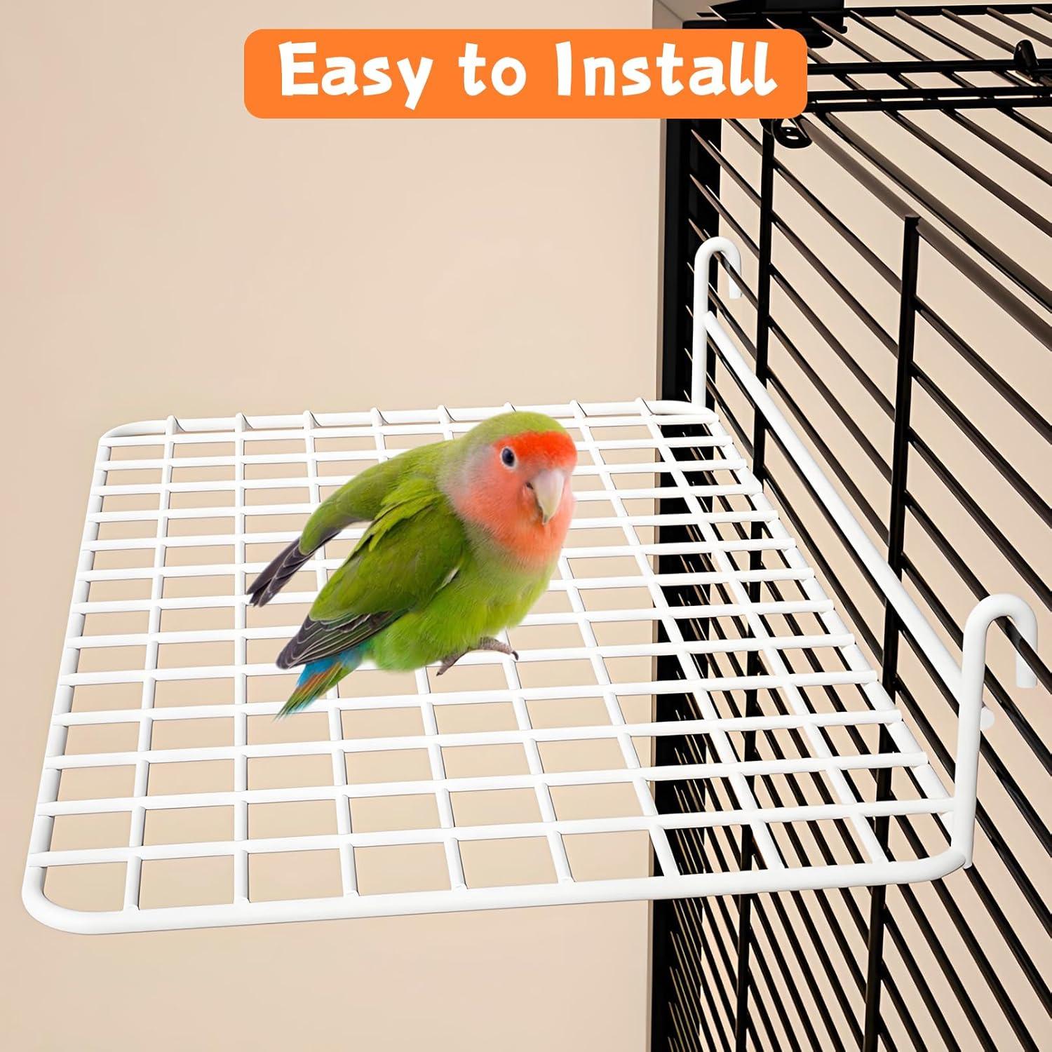 Plataforma para Perchas de Aves BNOSDM 4 Piezas Acero Inoxidable