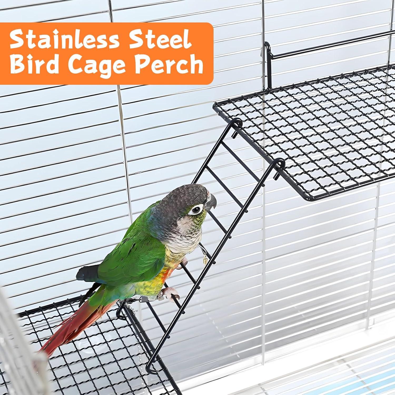 Plataforma para Perchas de Aves BNOSDM 4 Piezas Acero Inoxidable