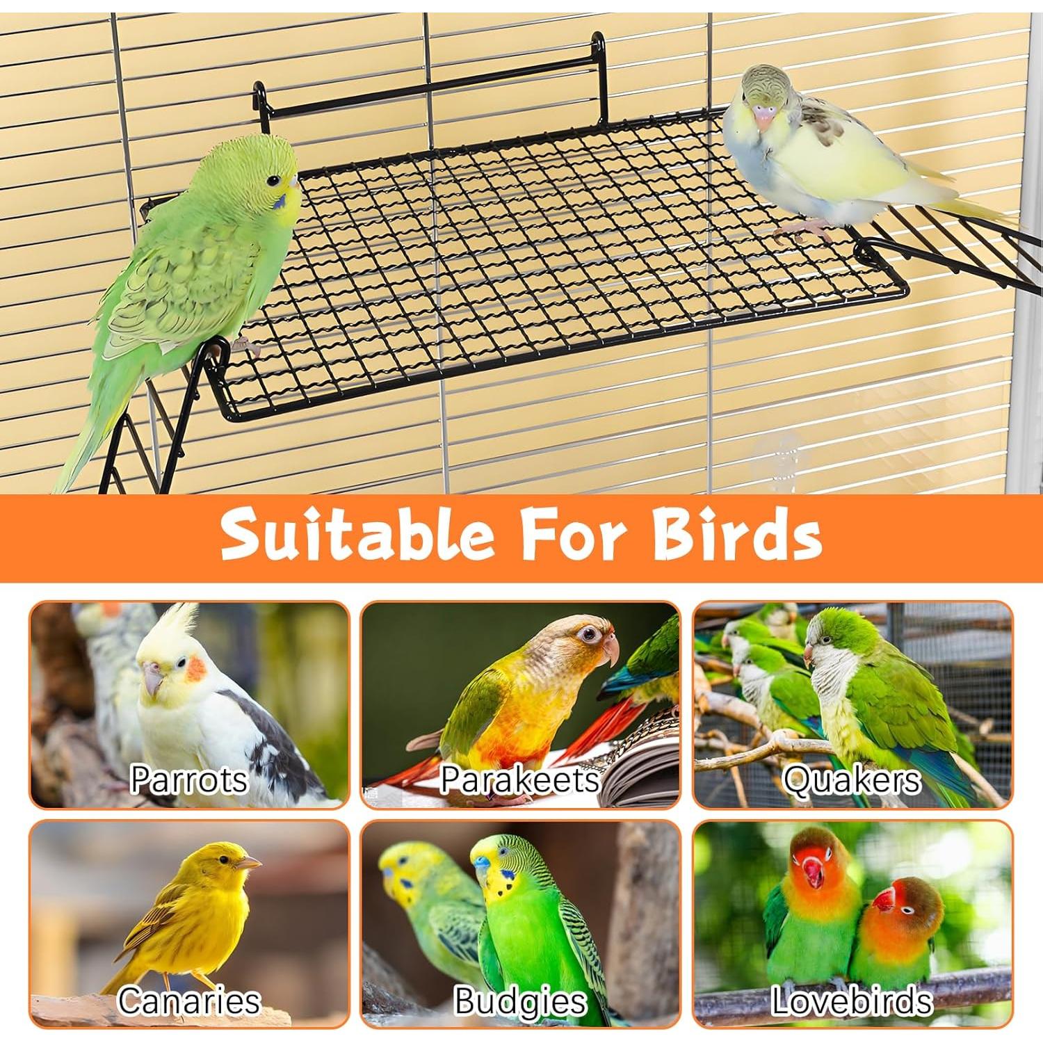 Plataforma para Perchas de Aves BNOSDM 4 Piezas Acero Inoxidable