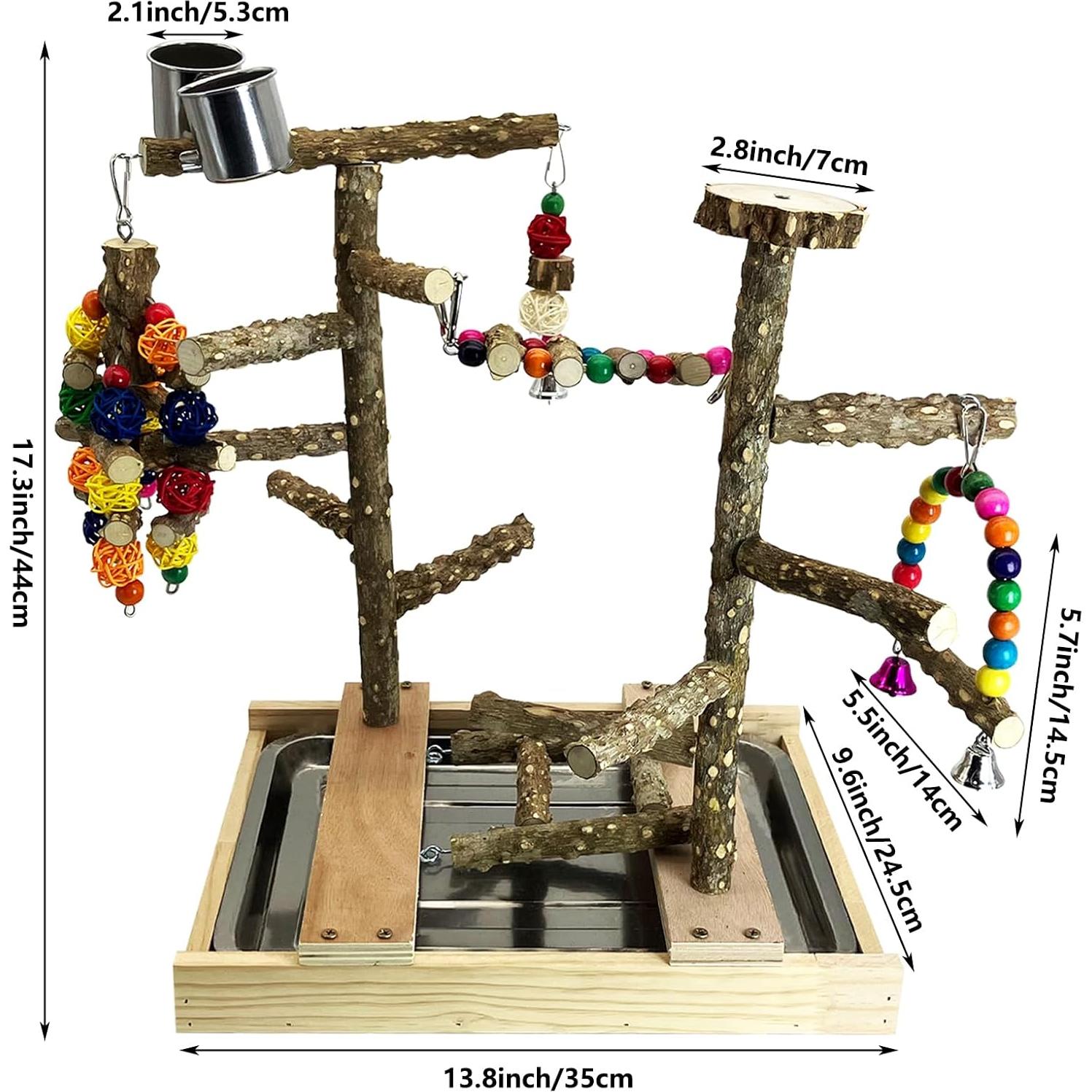 Parque para Aves Tfwadmx de Madera Natural 35x24.5x44 cm