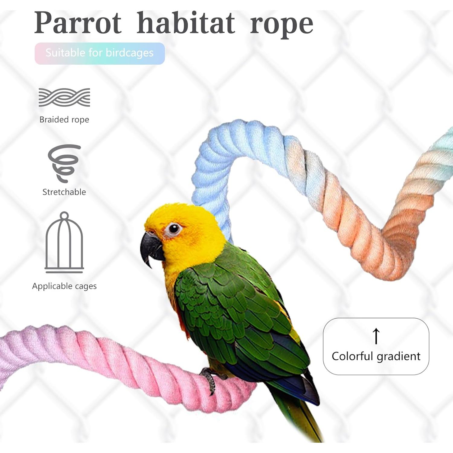 Perchas de Cuerda Colorida DINTSTYLE 3pcs para Aves 40-100cm