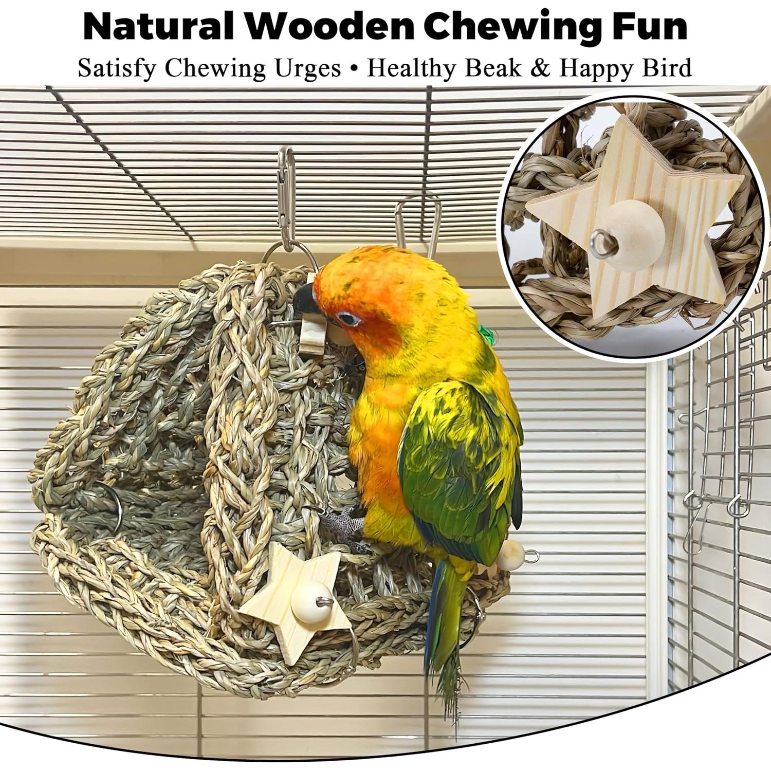 Cama para Aves Jevnd Nido de Hierba Marina 19.8x15x16.8cm