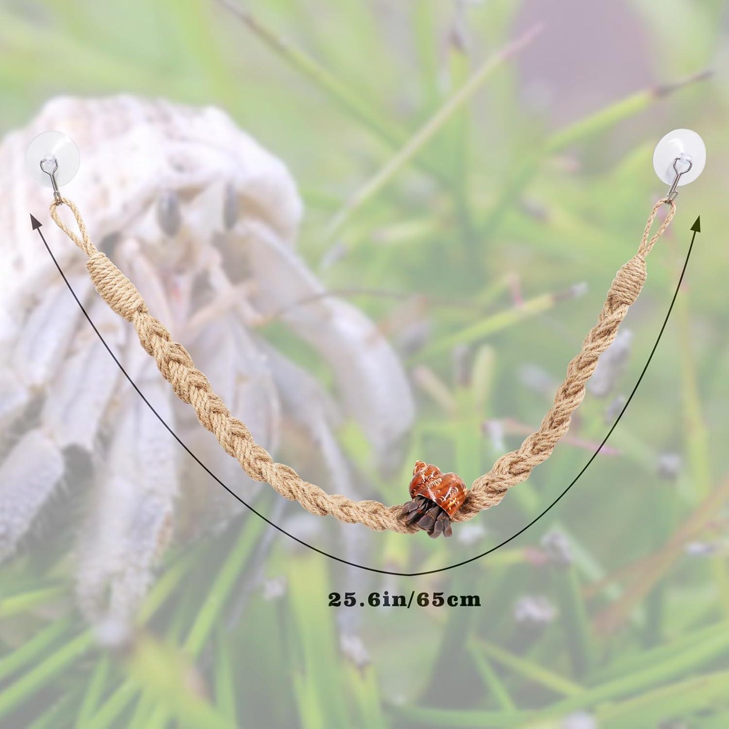 Escalera de Cuerda para Reptiles Neeenn 66cm Cánamo Natural