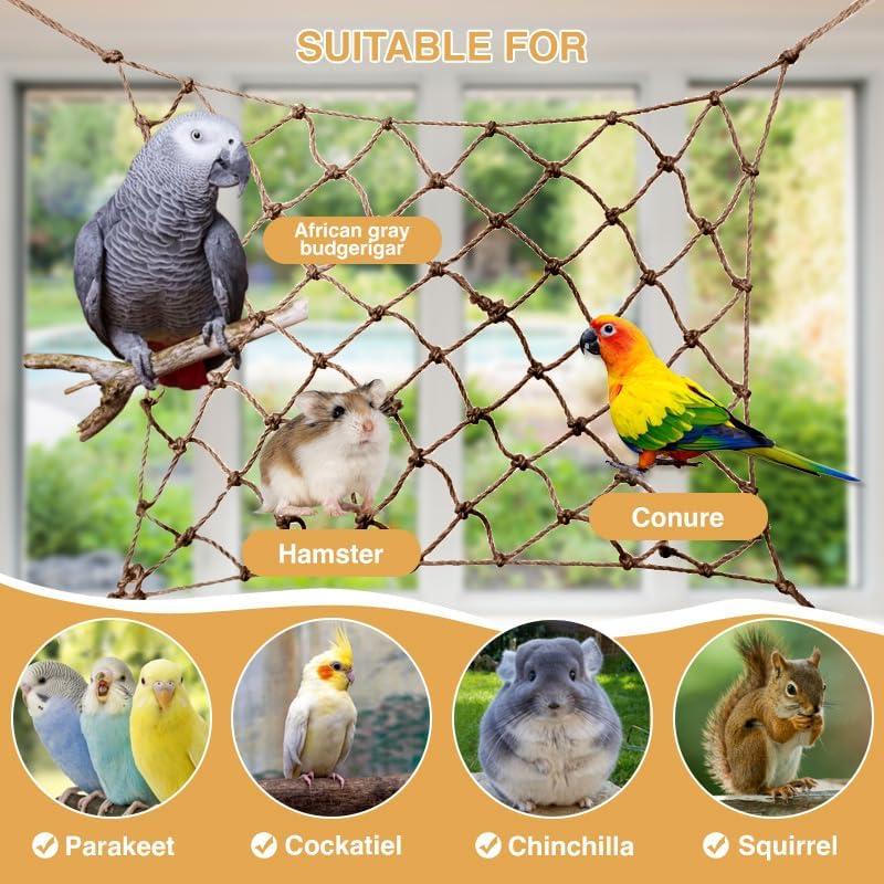 Red de Cuerda Natural HOKABLE para Aves y Mascotas Pequeñas S 30.48x20.32cm