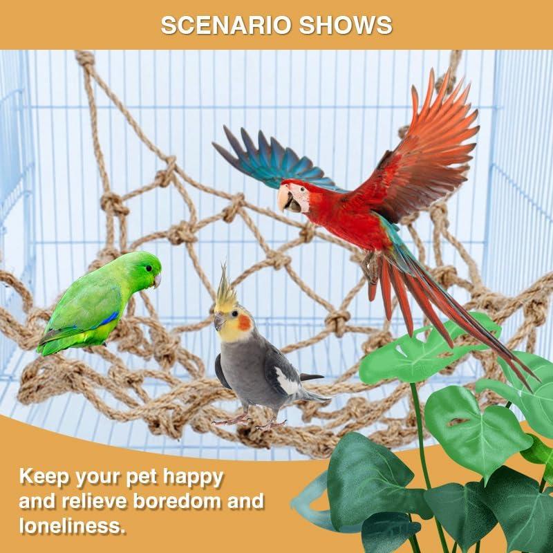 Red de Cuerda Natural HOKABLE para Aves y Mascotas Pequeñas S 30.48x20.32cm