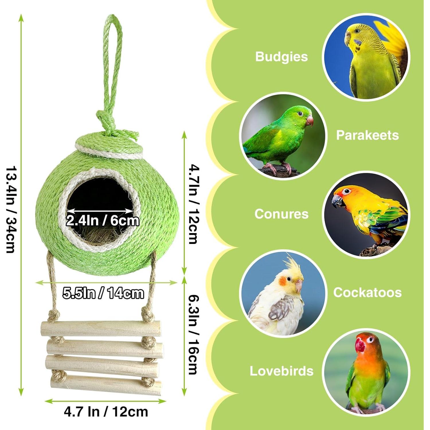 Casa para Pájaros Tfwadmx de Coco Natural con Escalera - 34 cm