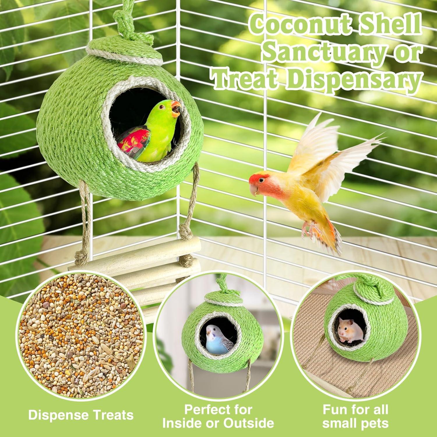 Casa para Pájaros Tfwadmx de Coco Natural con Escalera - 34 cm