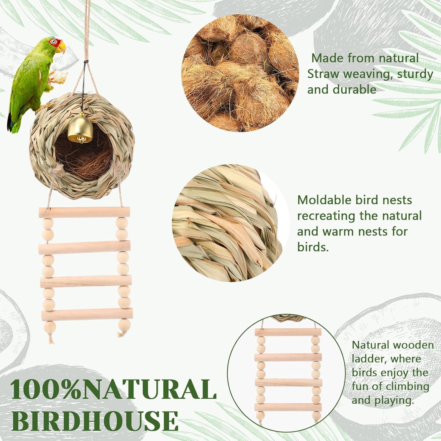 Nido de Pájaro Colgante Briwooody con Escalera y Campana