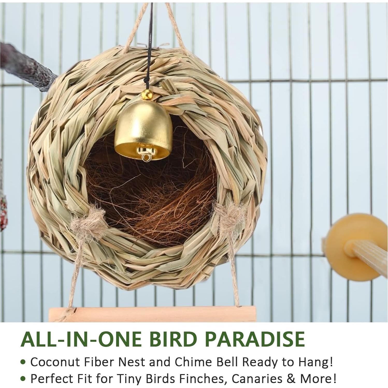 Nido de Pájaro Colgante Briwooody con Escalera y Campana