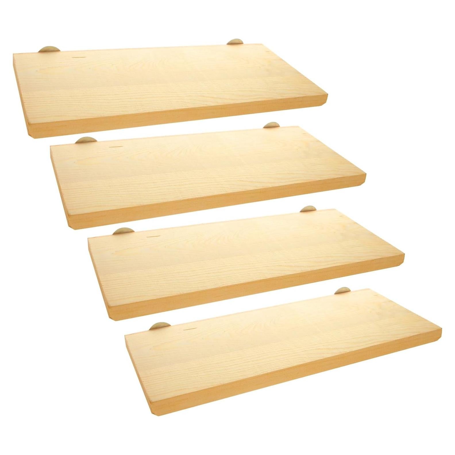 Paquete de 4 Perchas de Madera Natural para Aves 31.5x13.5 cm