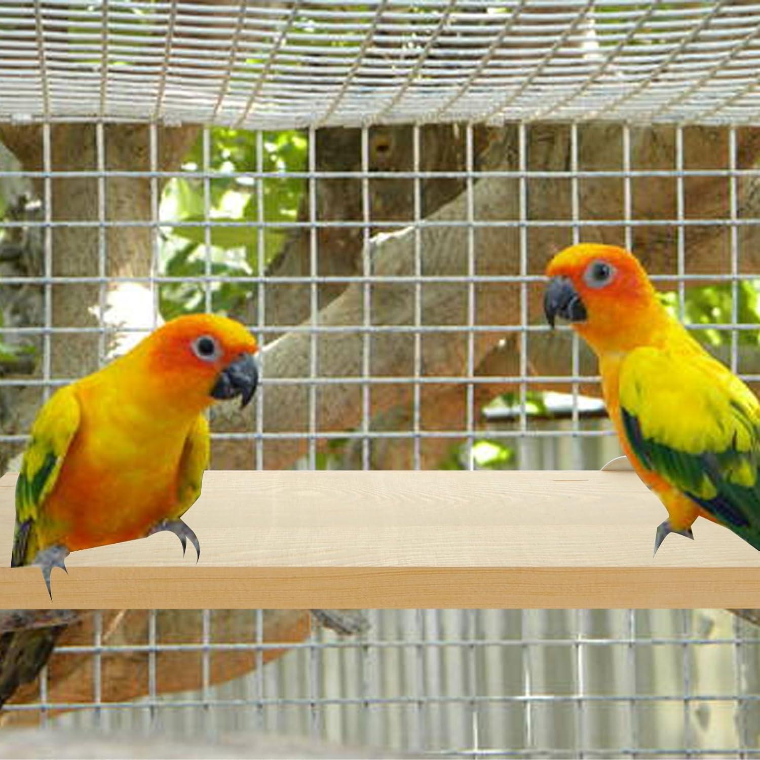 Paquete de 4 Perchas de Madera Natural para Aves 31.5x13.5 cm