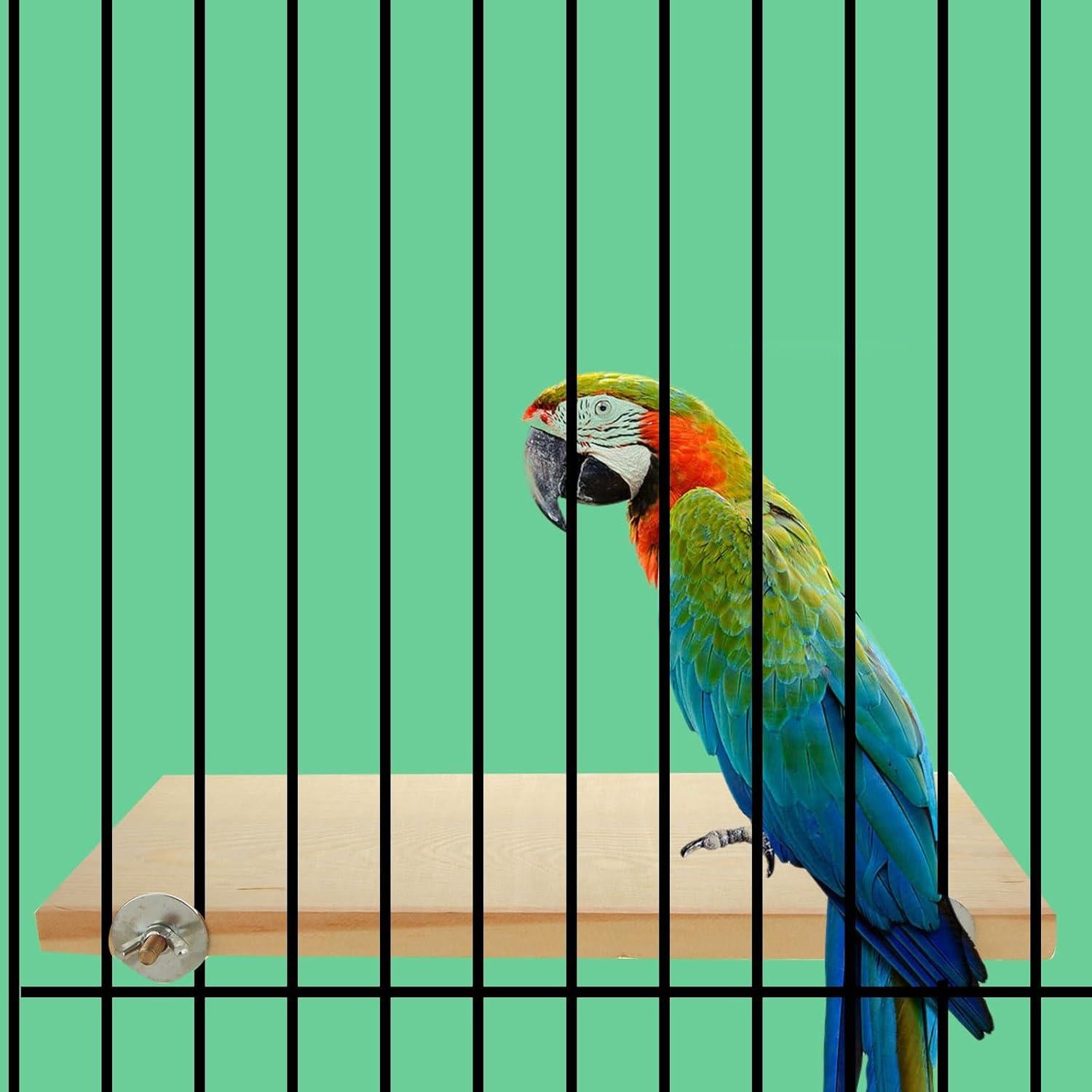 Paquete de 4 Perchas de Madera Natural para Aves 31.5x13.5 cm