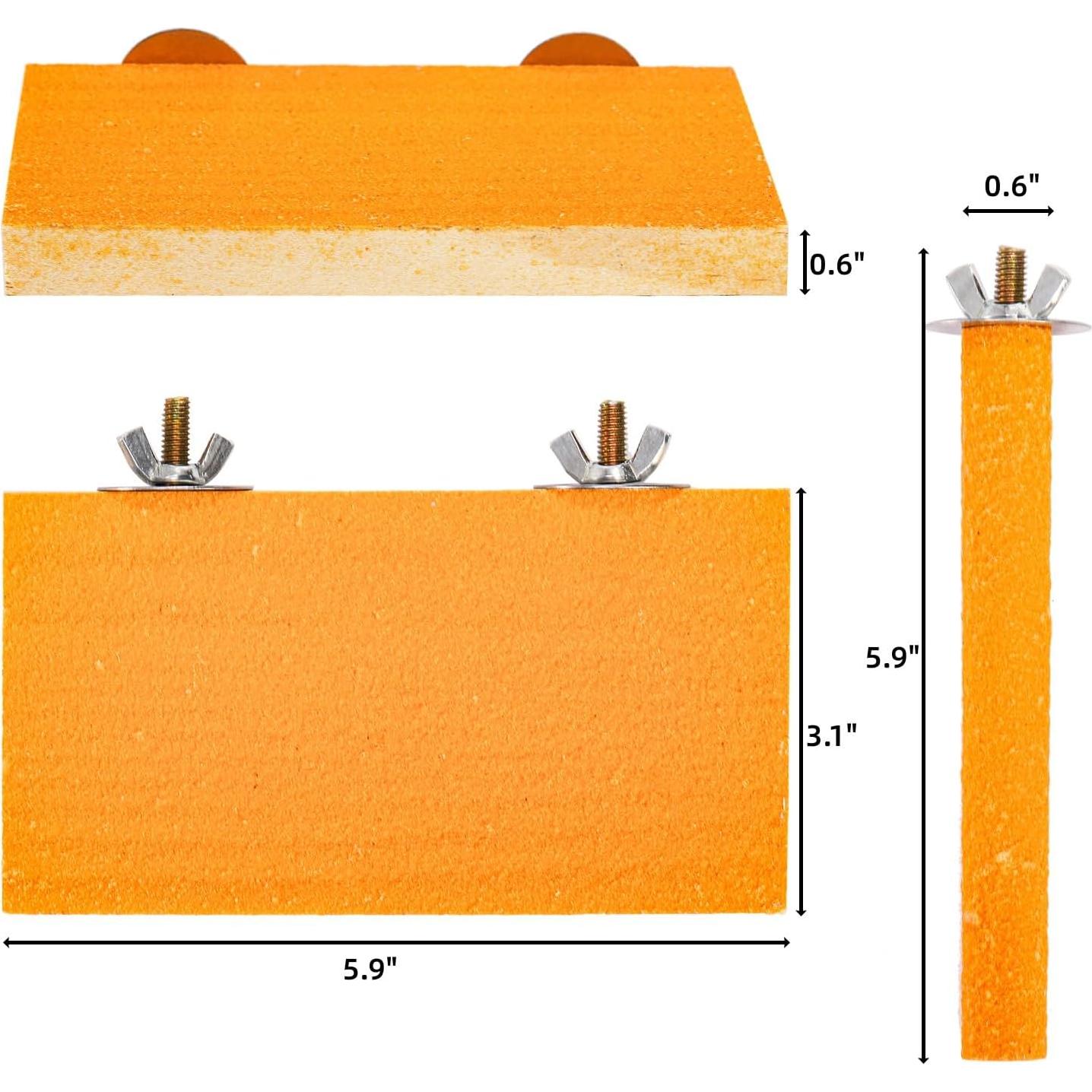 8 Perchas para Aves Mezchi - Soporte de Madera Colorido 15x8 cm