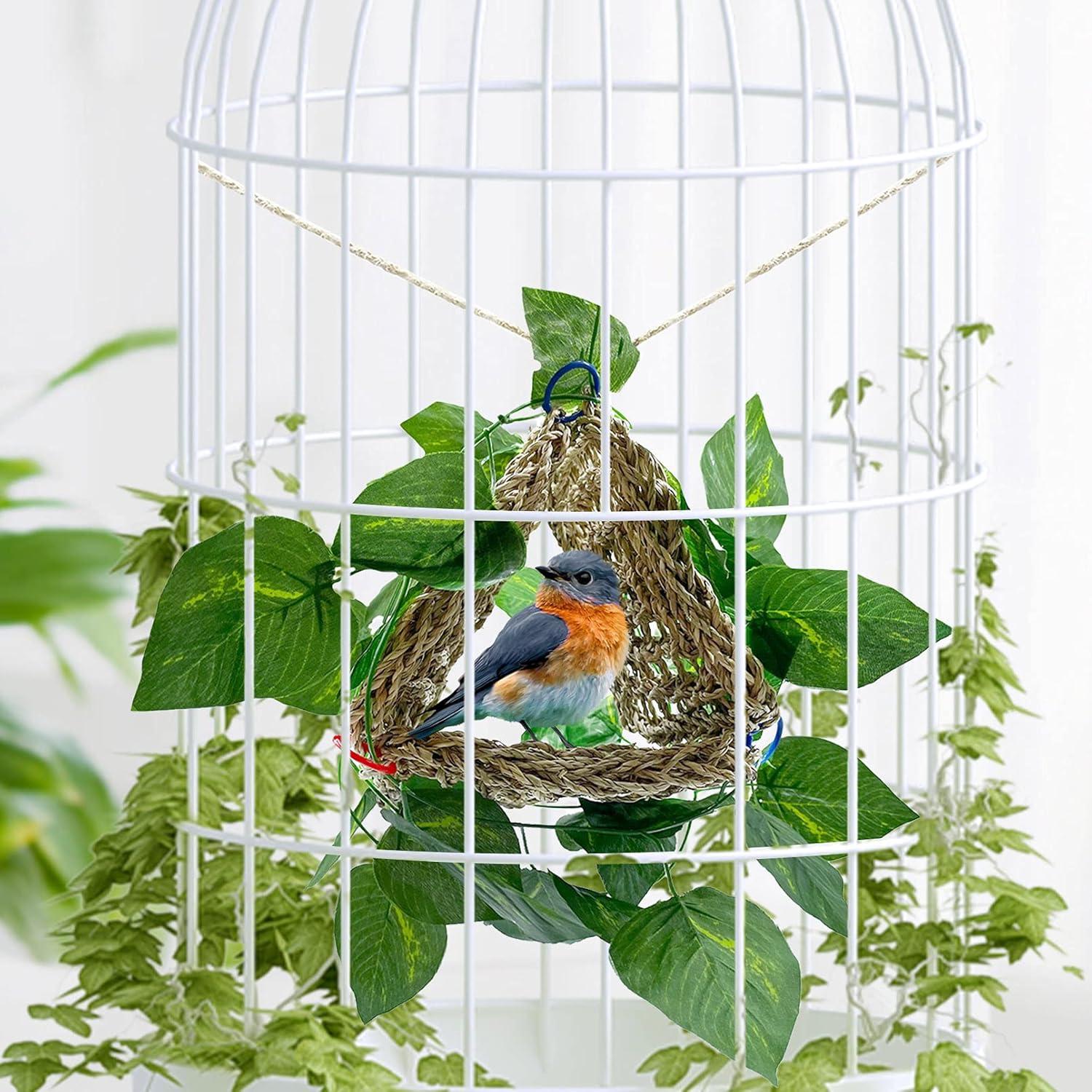 Alfombra de Hierba Marina BNOSDM 18x18 cm para Aves 3 PCS