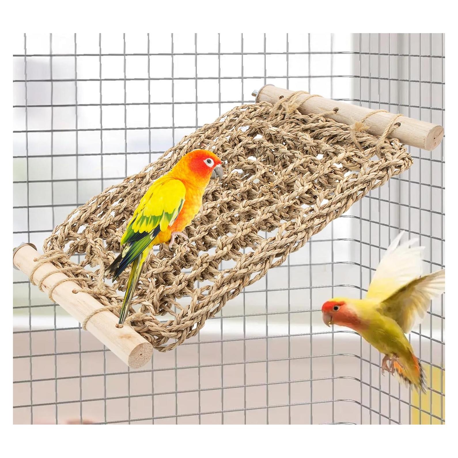 Escalera Natural para Aves FlidRunest - Red de Ejercicio de Hierba Marina