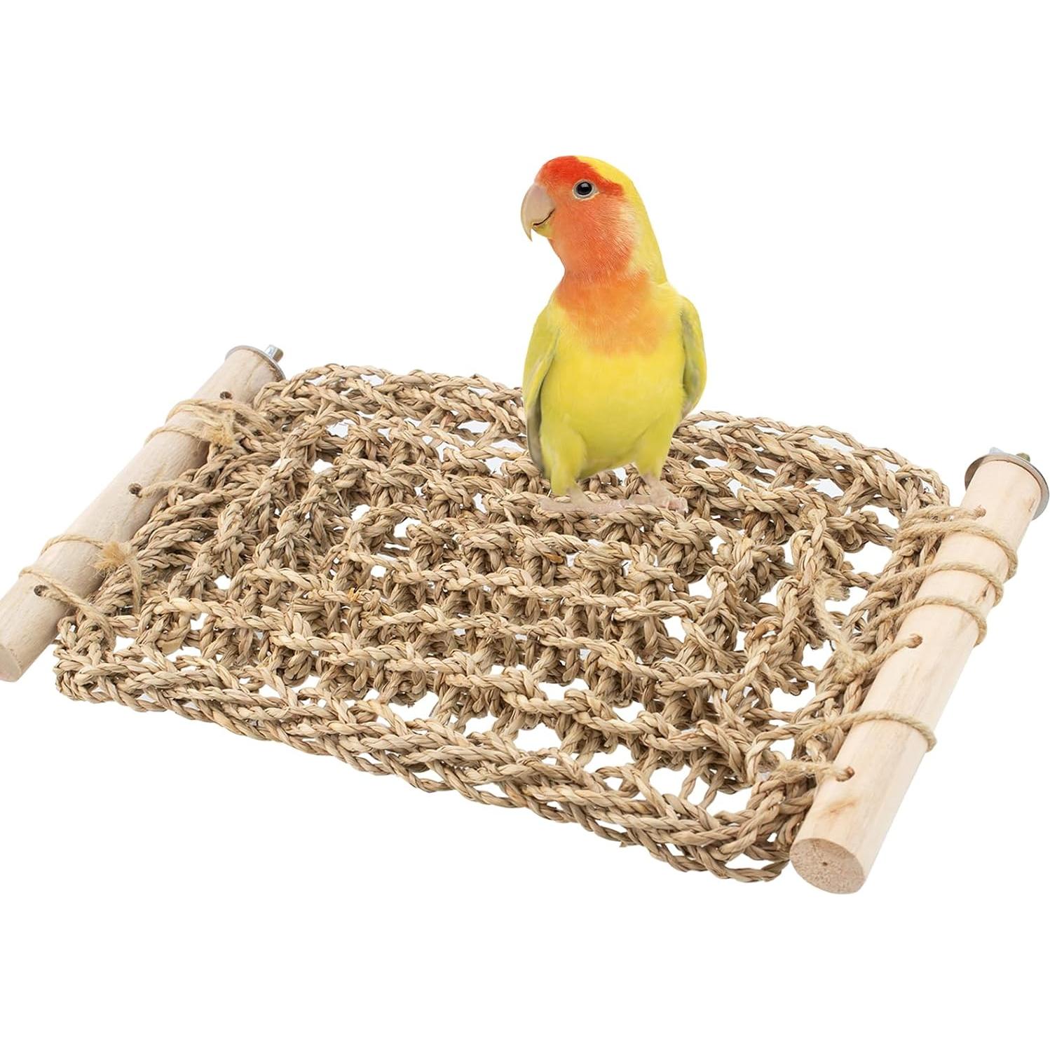 Escalera Natural para Aves FlidRunest - Red de Ejercicio de Hierba Marina