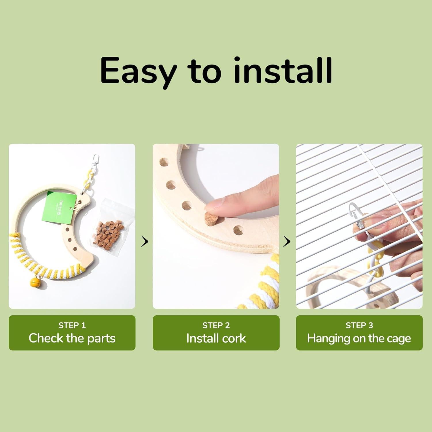 Columpio Lunar Tafit para Aves - Percha Giratoria 18x18cm