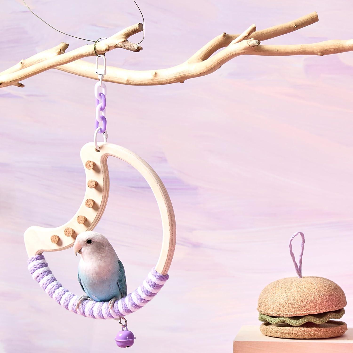 Columpio Lunar Tafit para Aves - Percha Giratoria 18x18cm