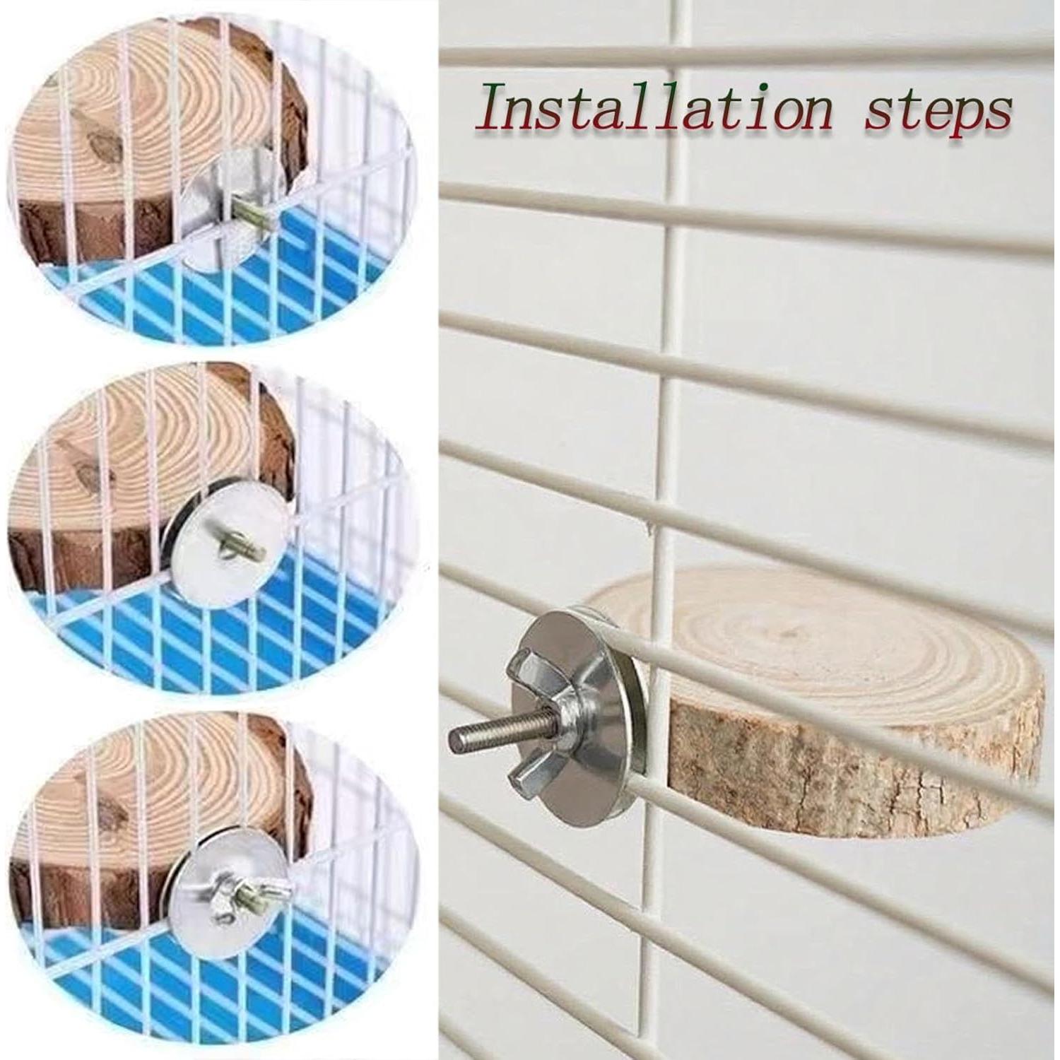 Soportes de Perchas de Madera Natural para Aves 13 PCS