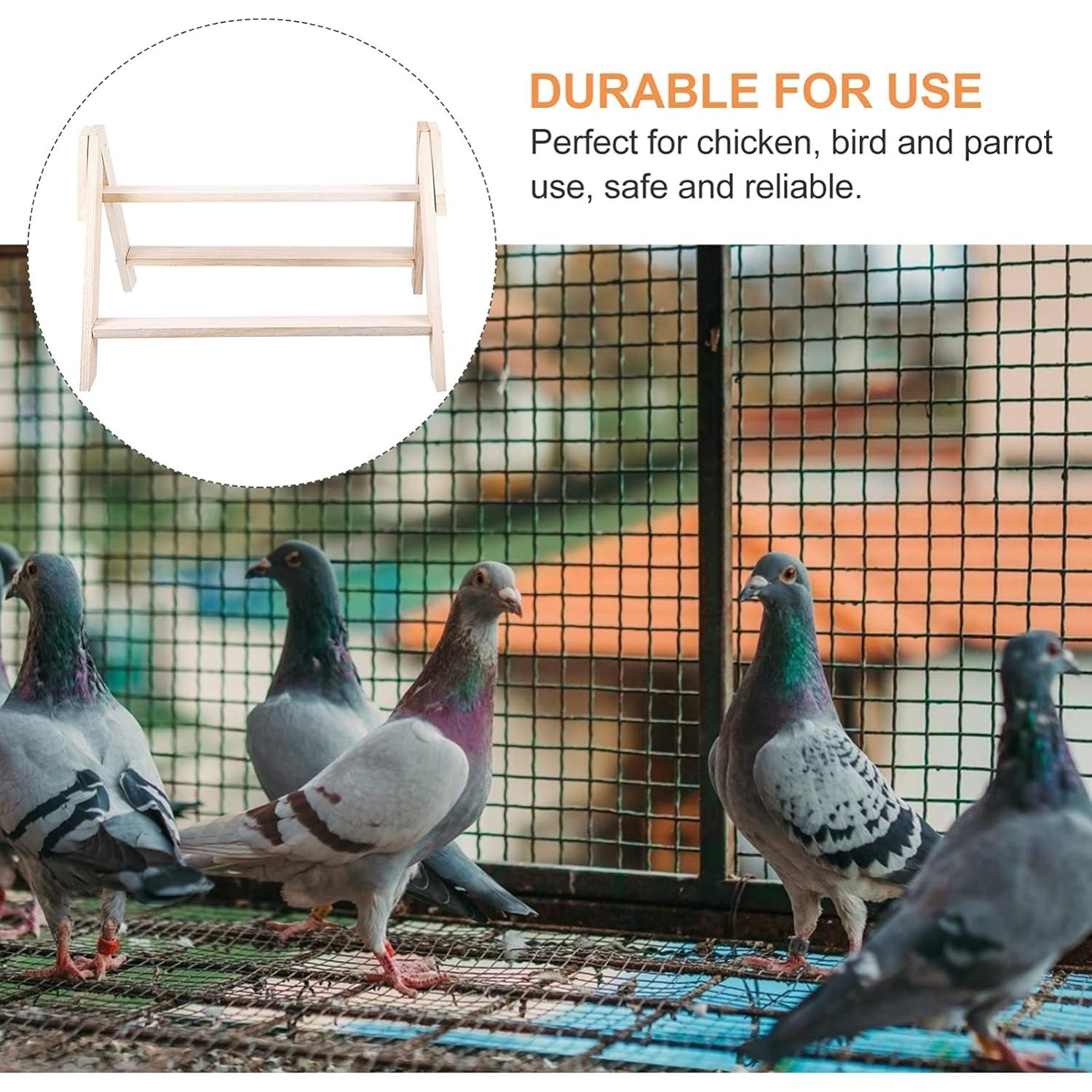 Escalera de Percha de Madera Balacoo para Aves 42.9x34cm