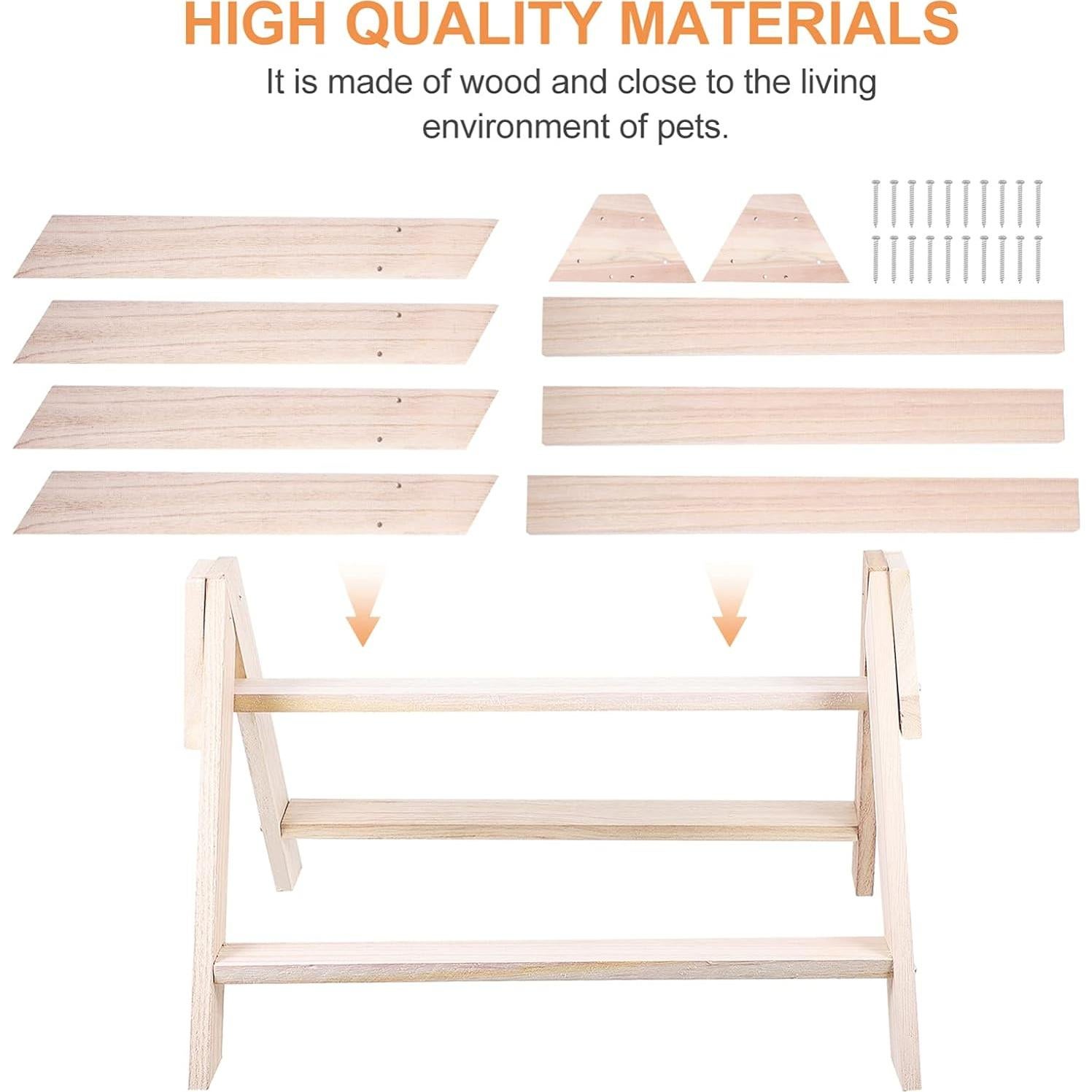 Escalera de Percha de Madera Balacoo para Aves 42.9x34cm