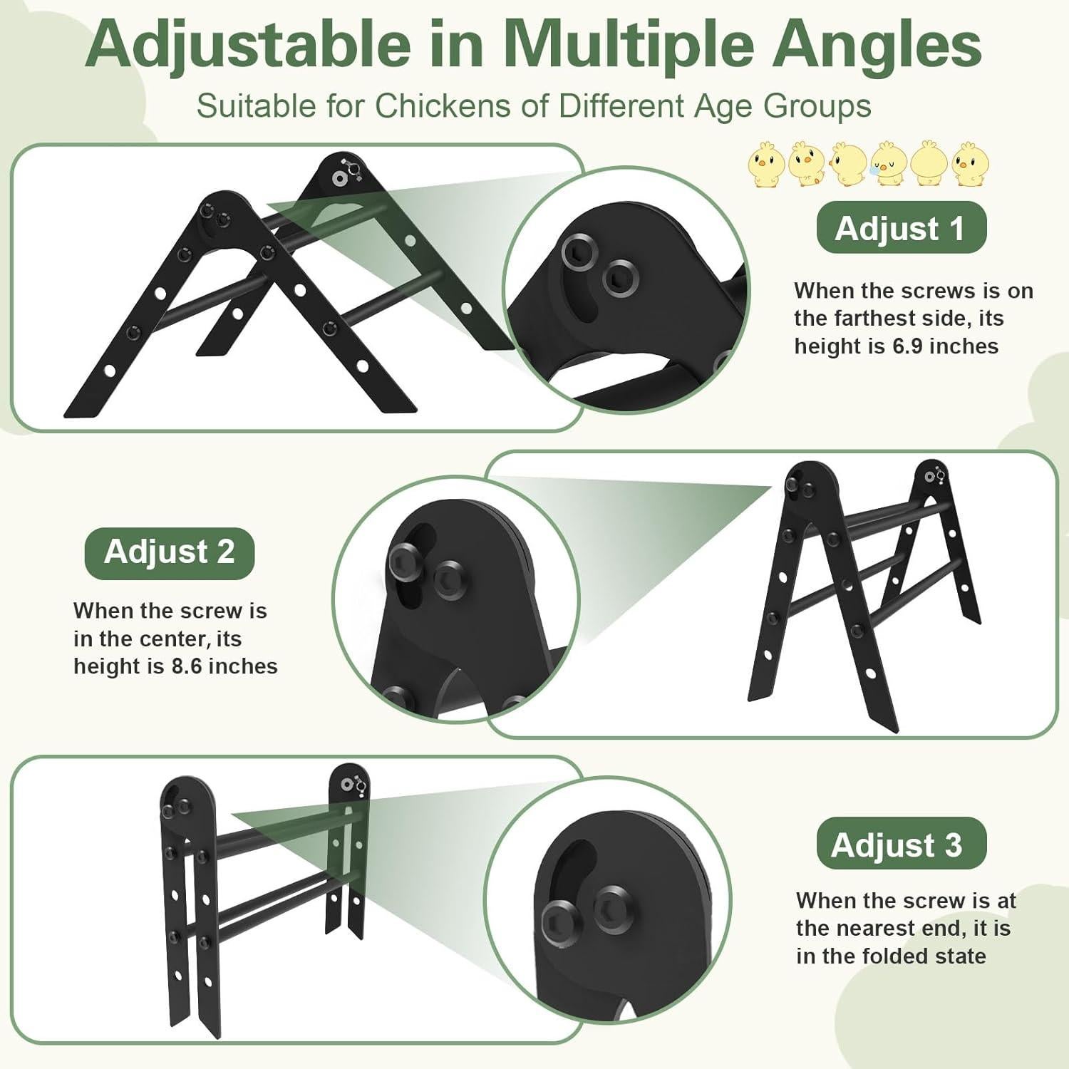 Perchero Ajustable de Metal DABULANG para Gallinas y Aves