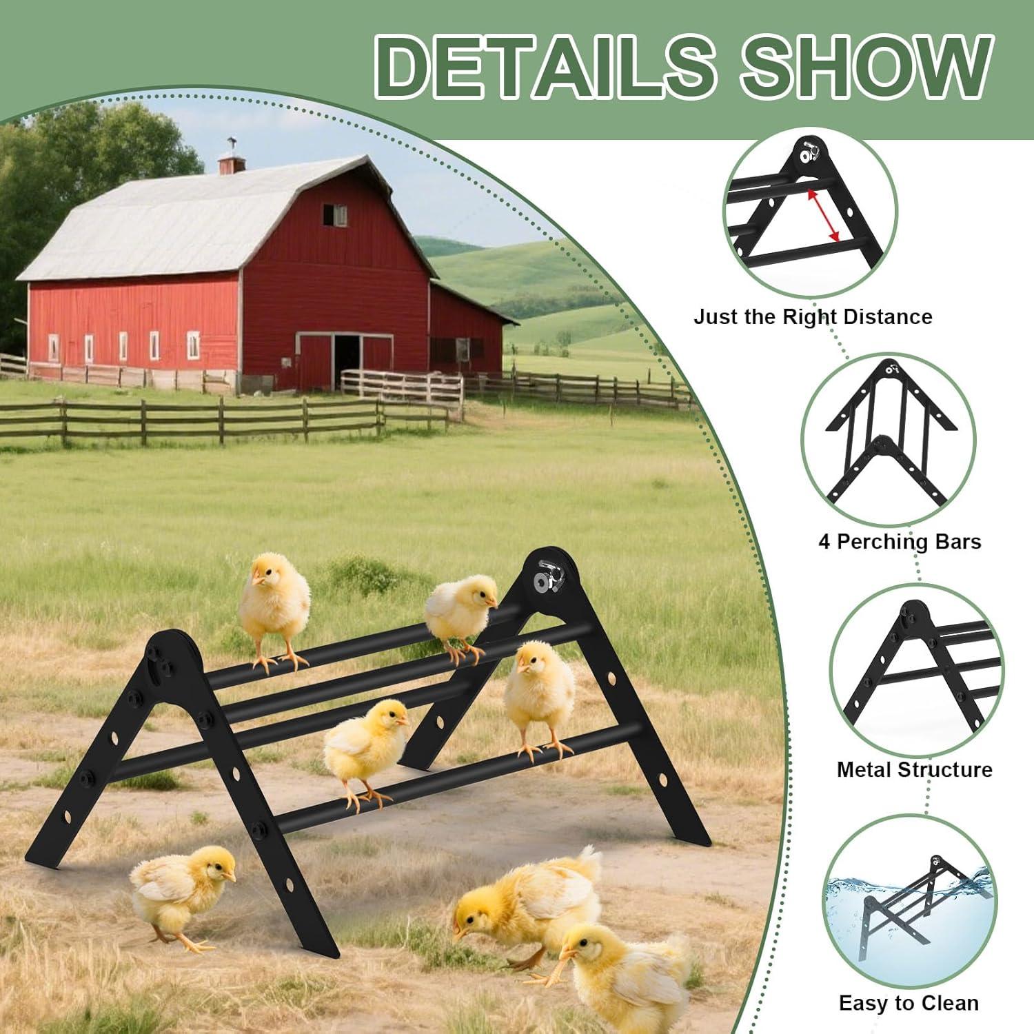 Perchero Ajustable de Metal DABULANG para Gallinas y Aves