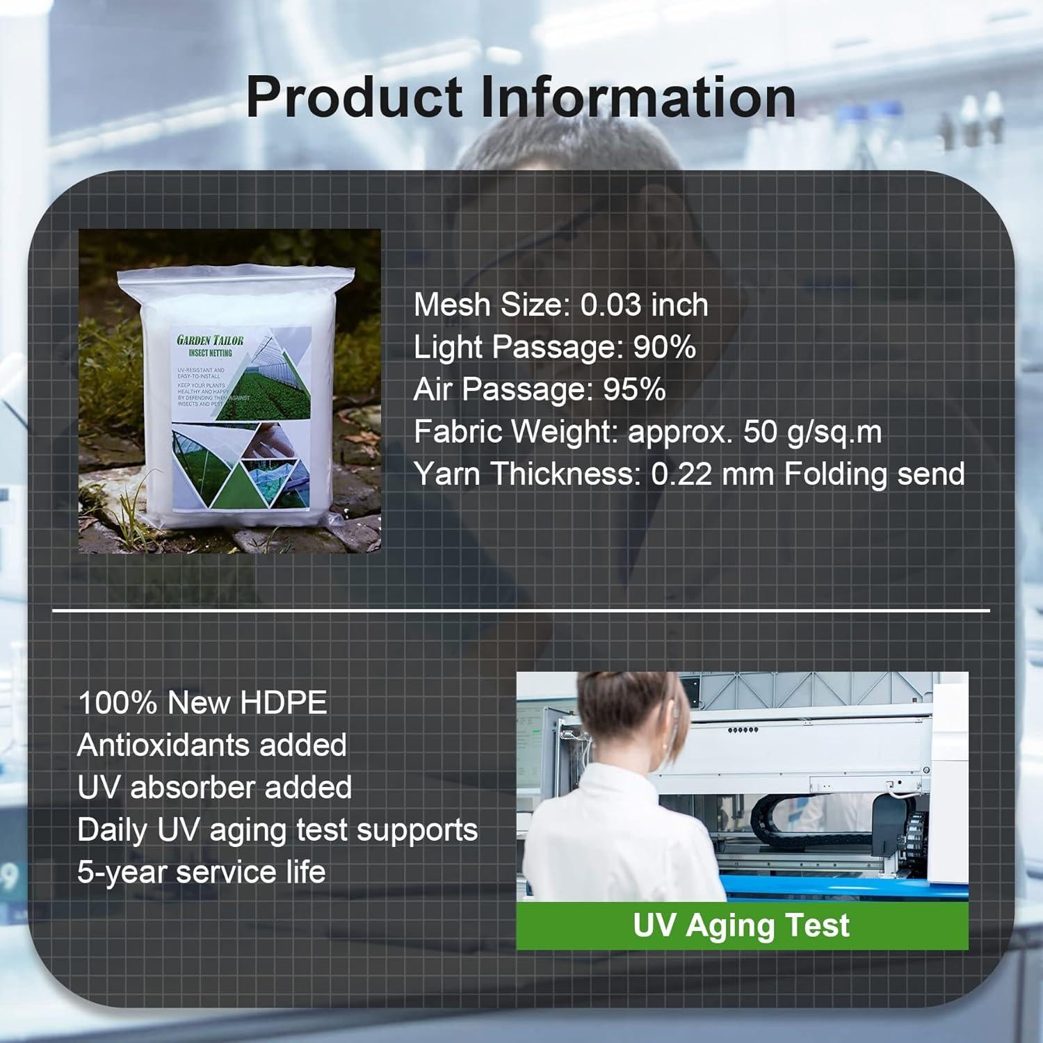 Red de Insectos para Jardín Garden Tailor 1.22m x 3.05m HDPE