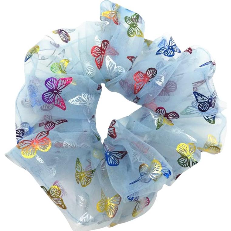 Paquete de 4 Gomas de Pelo de Moño HOCONO - Azul Brillante