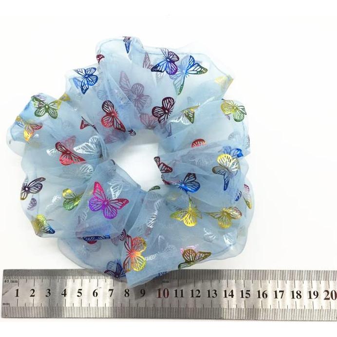 Paquete de 4 Gomas de Pelo de Moño HOCONO - Azul Brillante