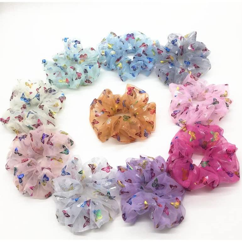 Paquete de 4 Gomas de Pelo de Moño HOCONO - Azul Brillante